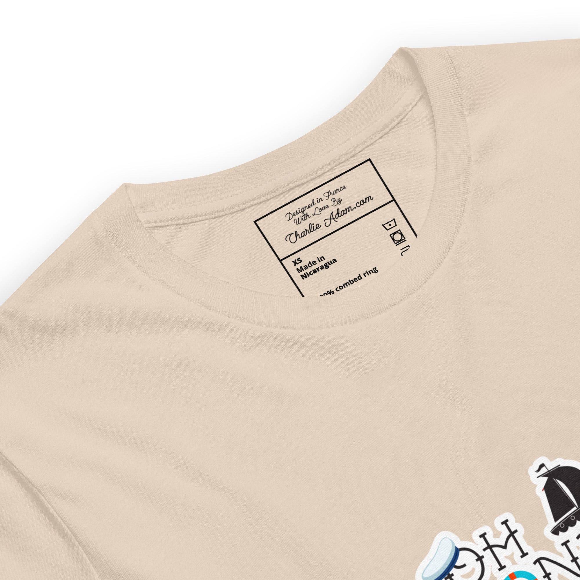 T-shirt en coton unisexe Oh Bonne Mer 3 sur couleurs claires