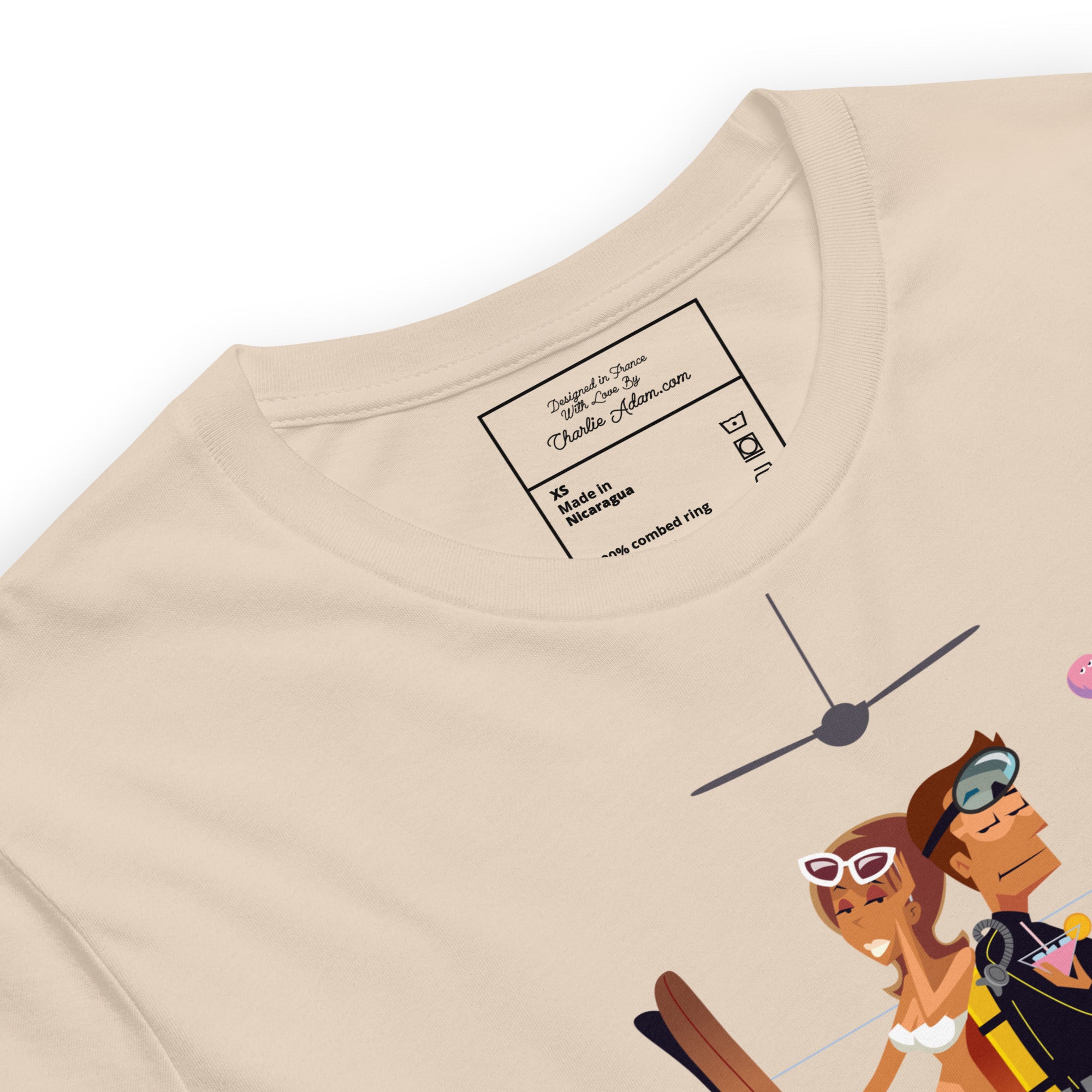 T-shirt en coton unisexe License to Chill Vamos a la playa sur couleurs claires