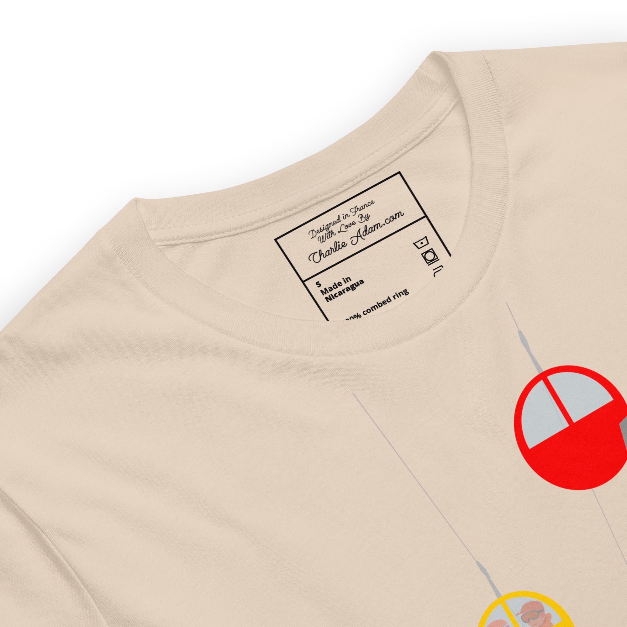 T-shirt en coton unisexe Gondolas in the mist sur couleurs claires