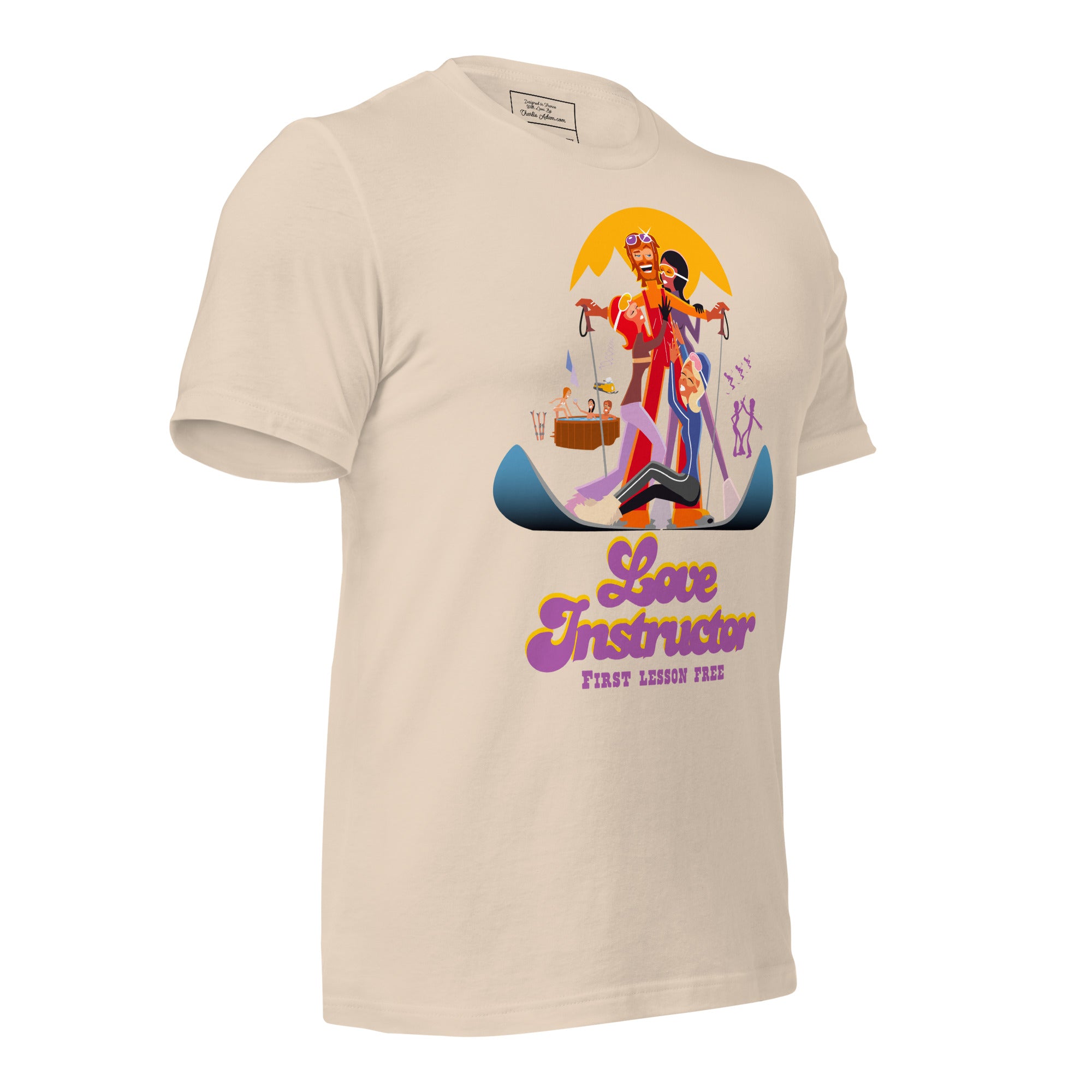 T-shirt en coton unisexe Love instructor First lesson free sur couleurs claires