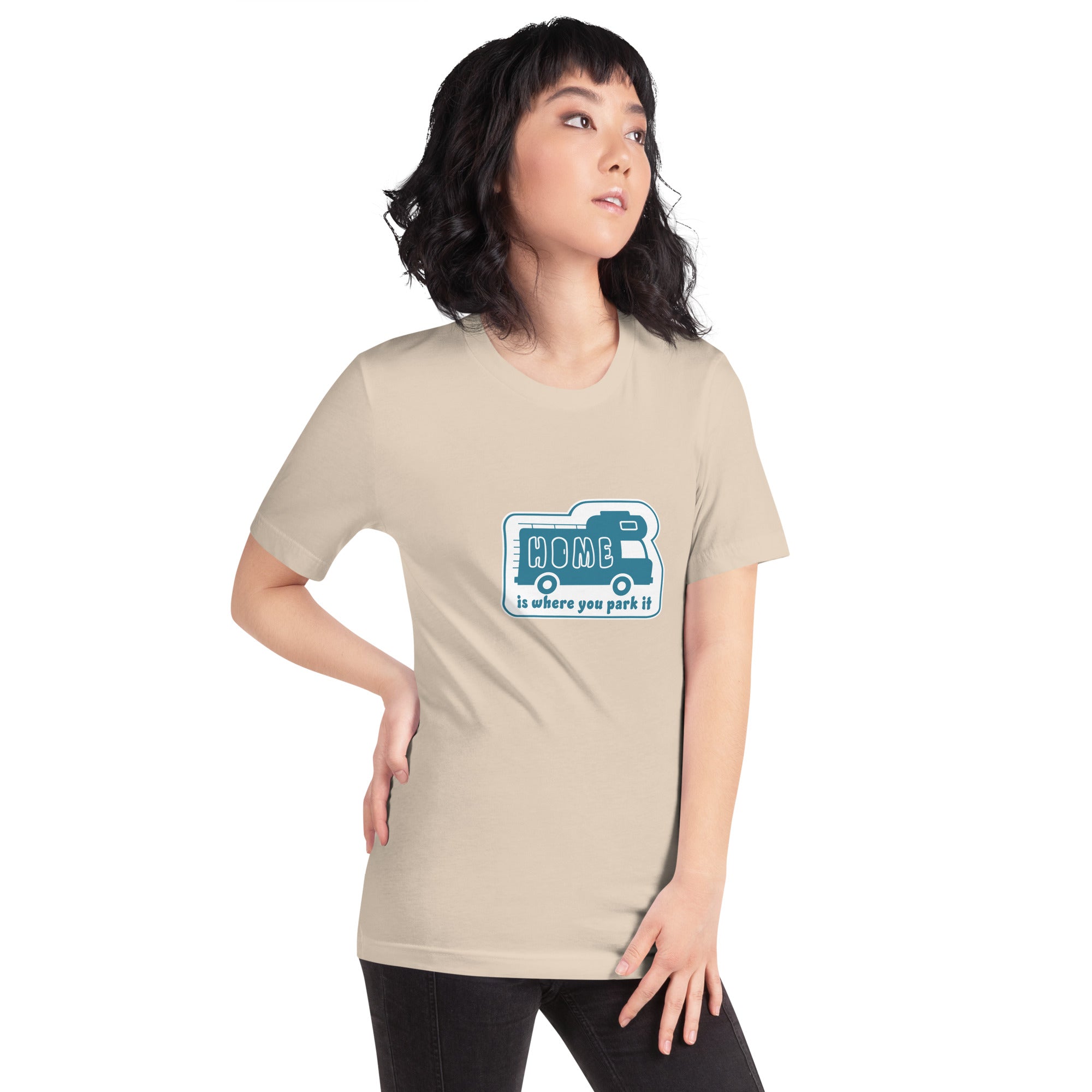 Unisex cotton t-shirt Bold Camper Van on light colors
