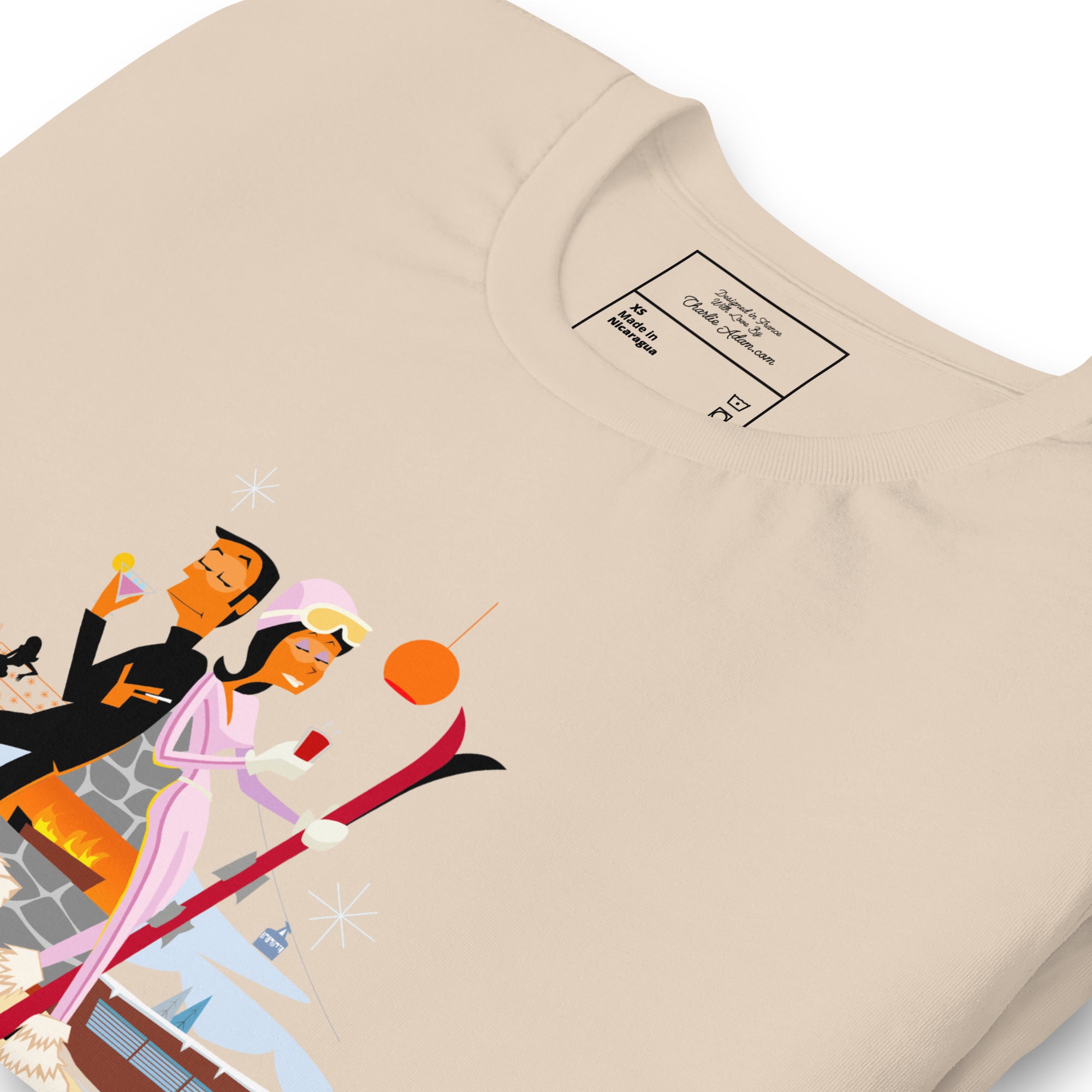 T-shirt en coton unisexe License To Chill Mission Après-Ski sur couleurs claires