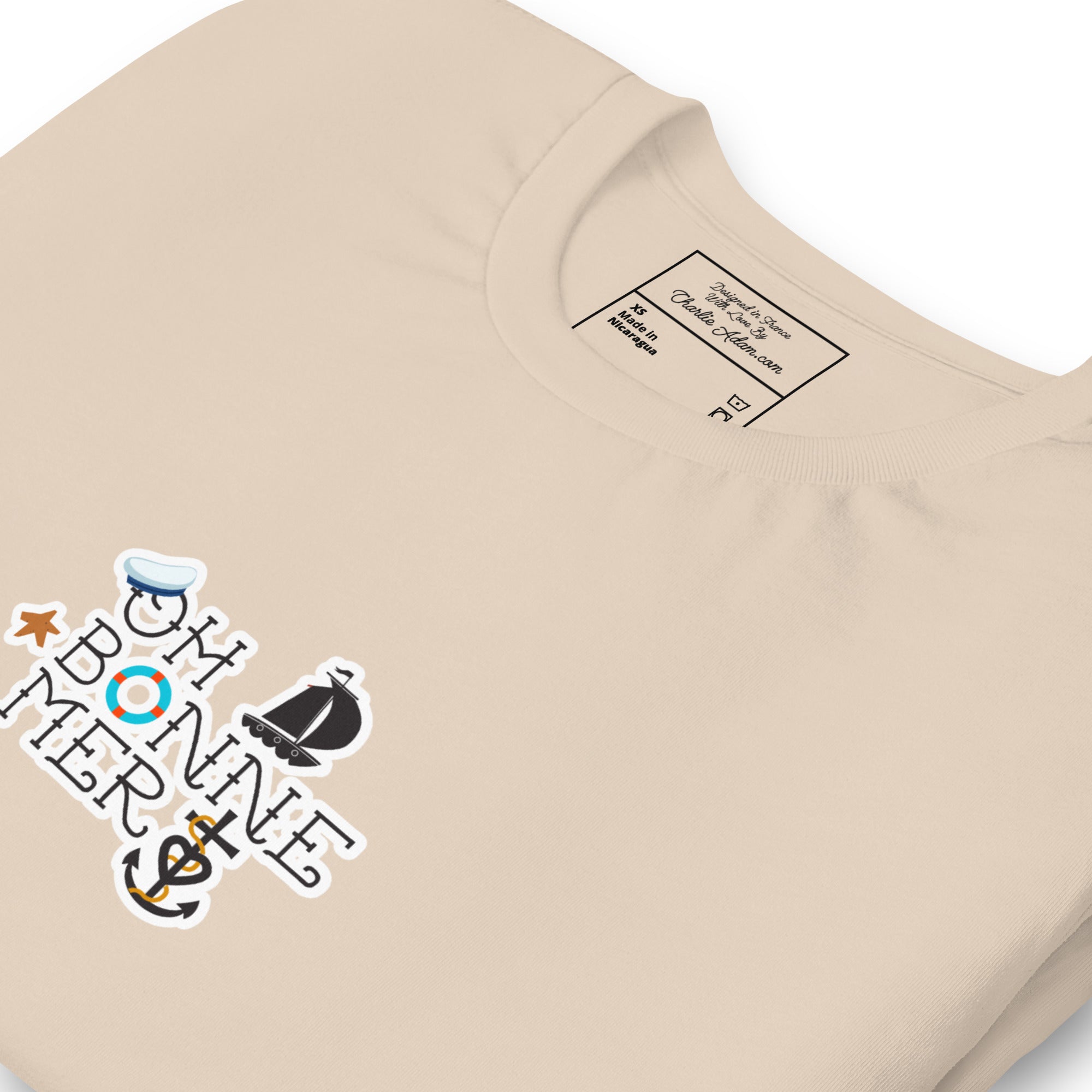 T-shirt en coton unisexe Oh Bonne Mer 3 sur couleurs claires