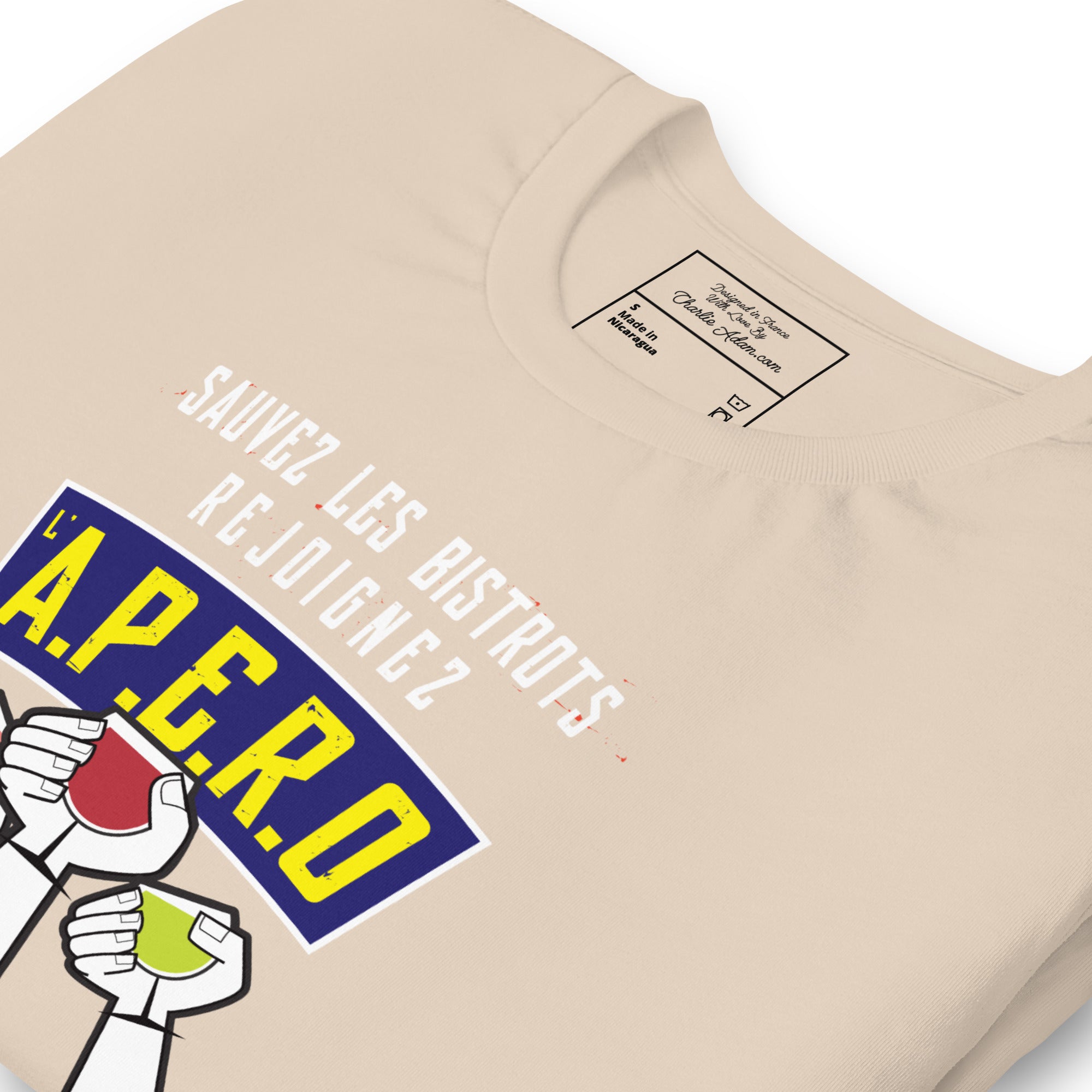 Unisex t-shirt Sauvez les Bistrots, rejoignez l'Apéro on light colors
