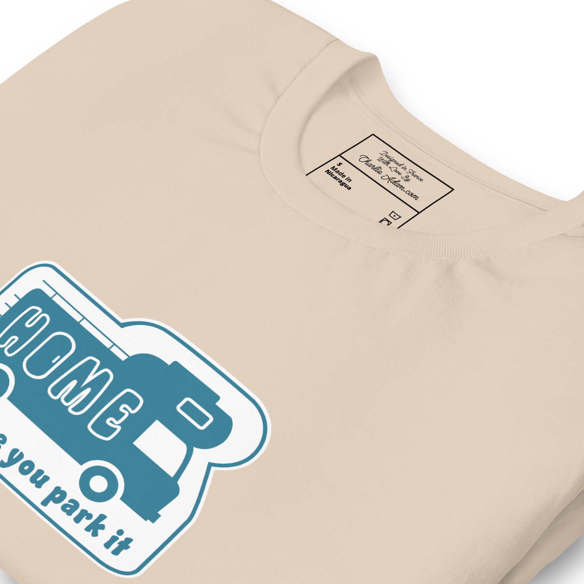 Unisex cotton t-shirt Bold Camper Van on light colors