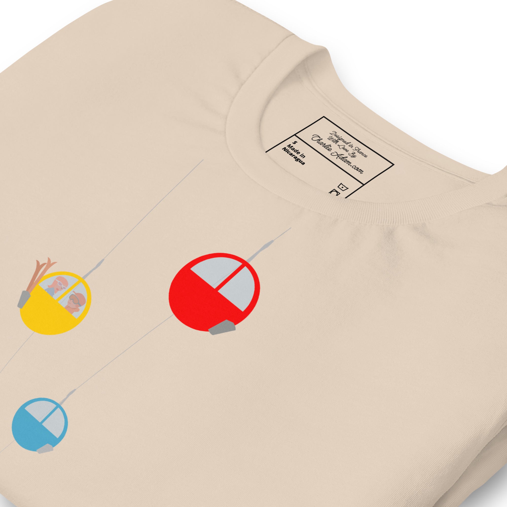 T-shirt en coton unisexe Gondolas in the mist sur couleurs claires