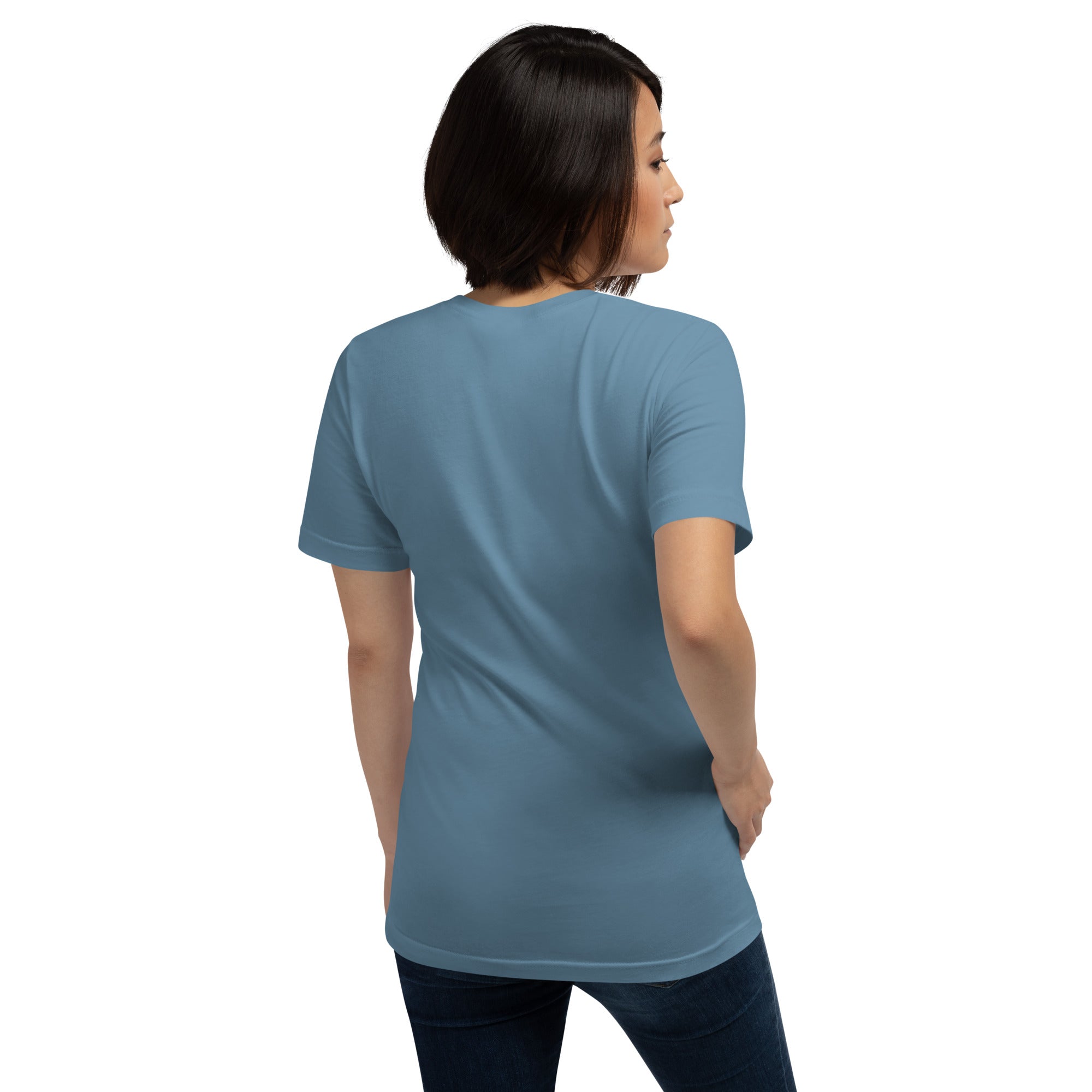 T-shirt en coton unisexe The Skiing Cowgirl sur couleurs foncées