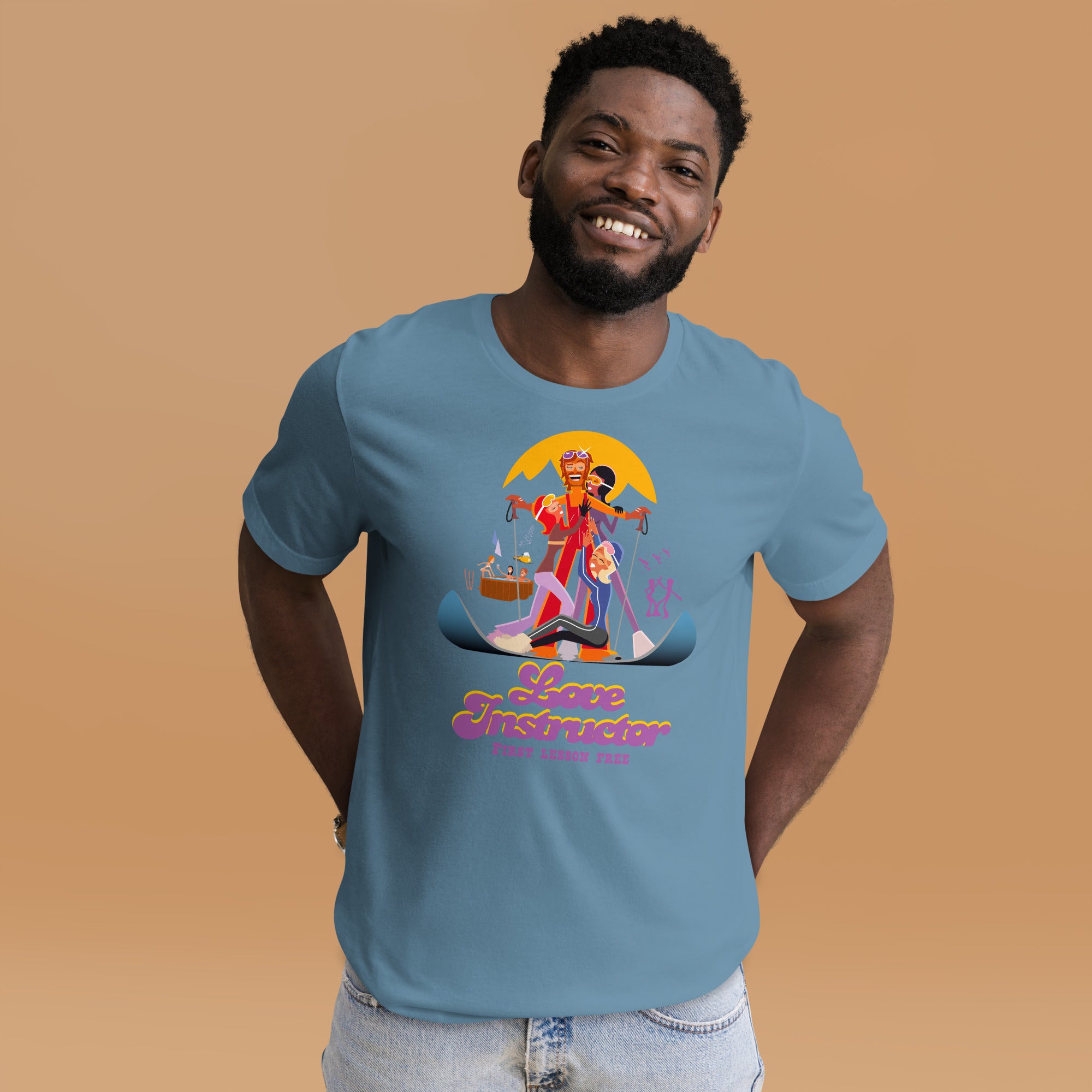 T-shirt en coton unisexe Love instructor First lesson free sur couleurs foncées