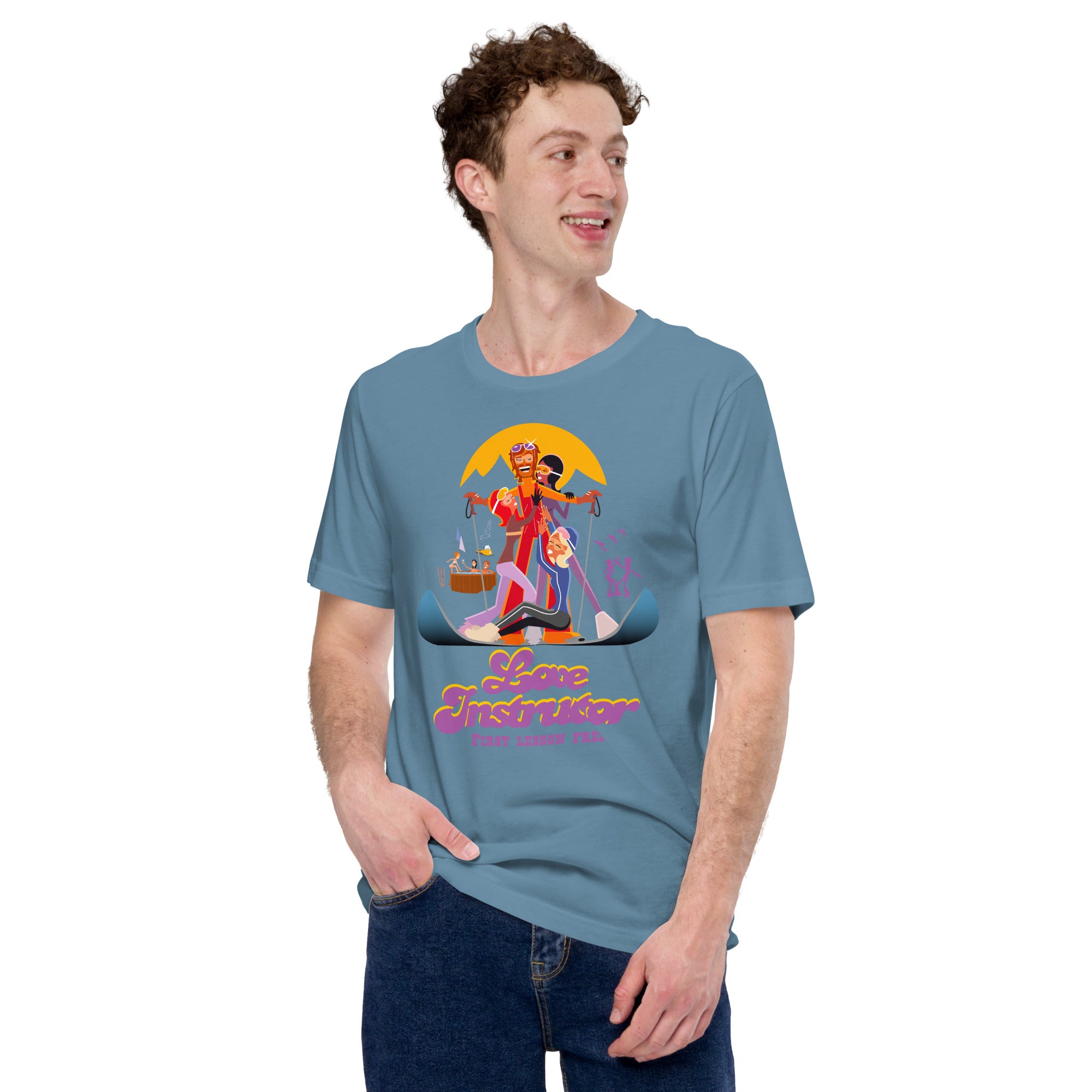 T-shirt en coton unisexe Love instructor First lesson free sur couleurs foncées