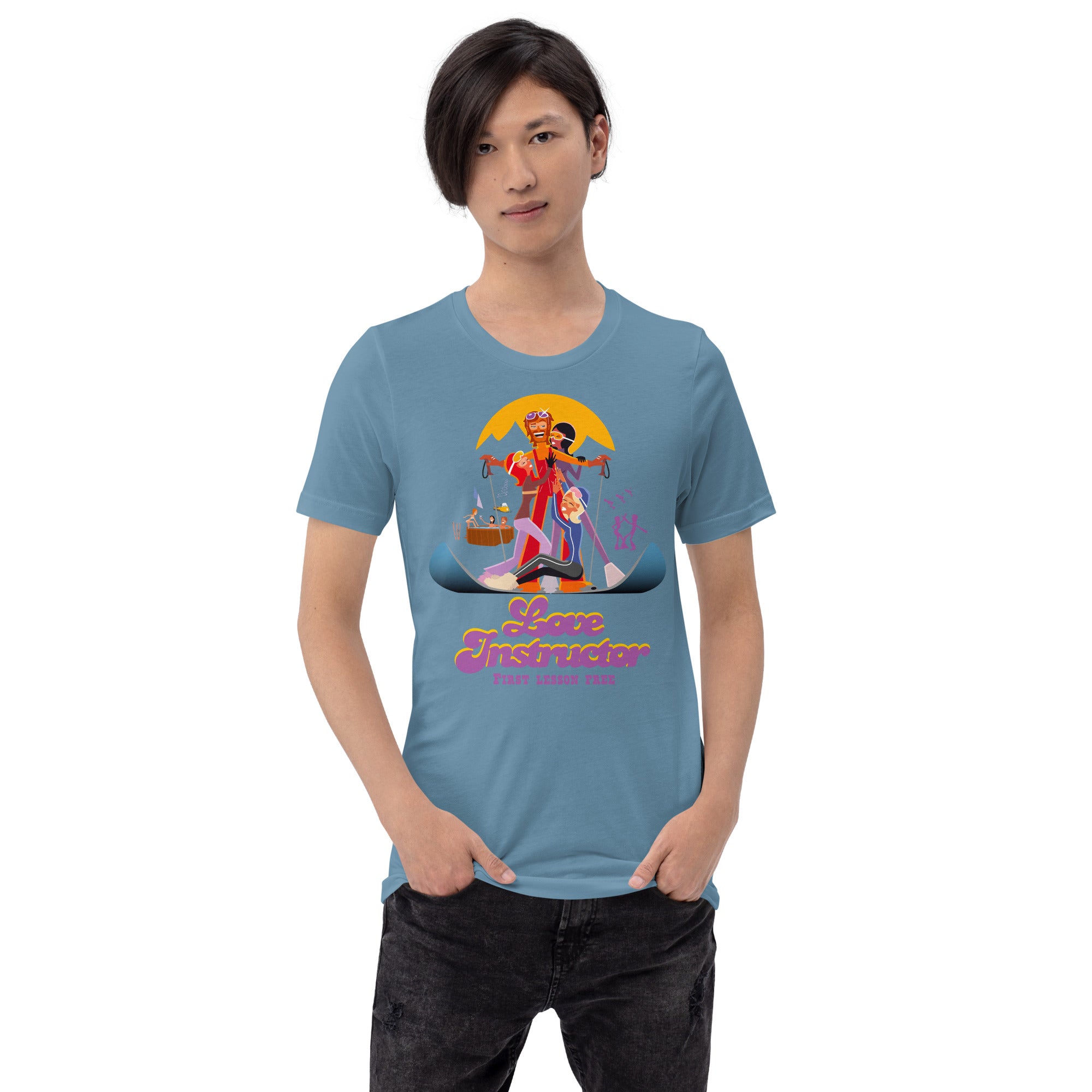 T-shirt en coton unisexe Love instructor First lesson free sur couleurs foncées