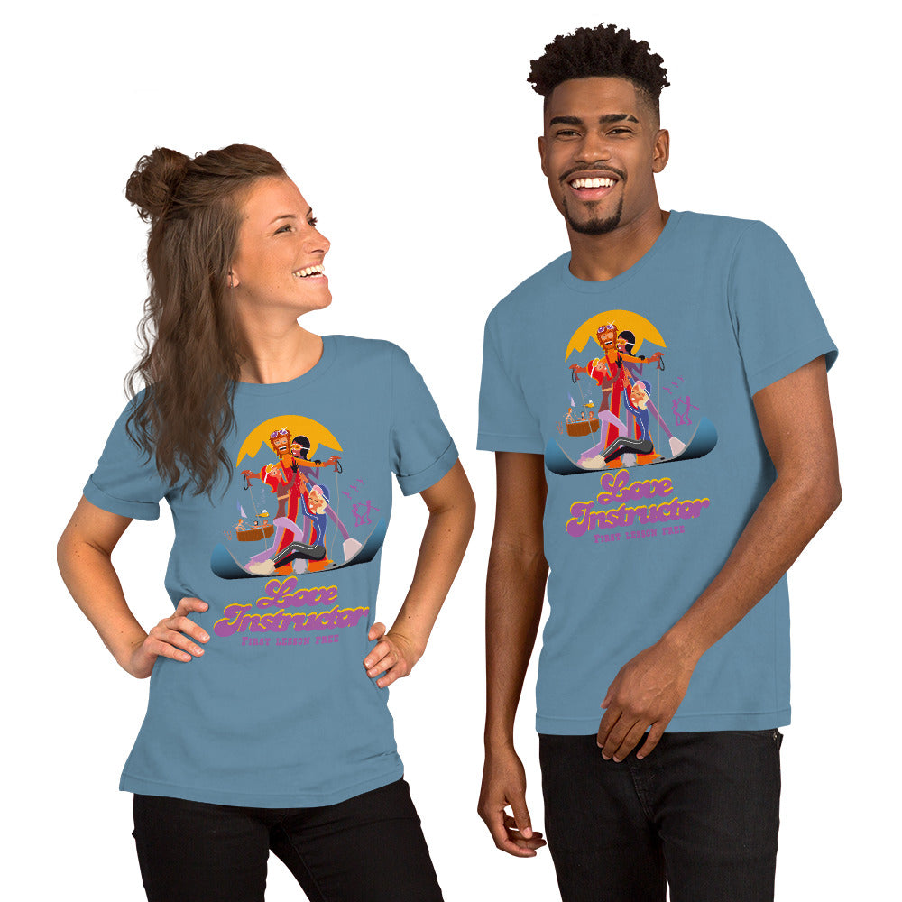 T-shirt en coton unisexe Love instructor First lesson free sur couleurs foncées