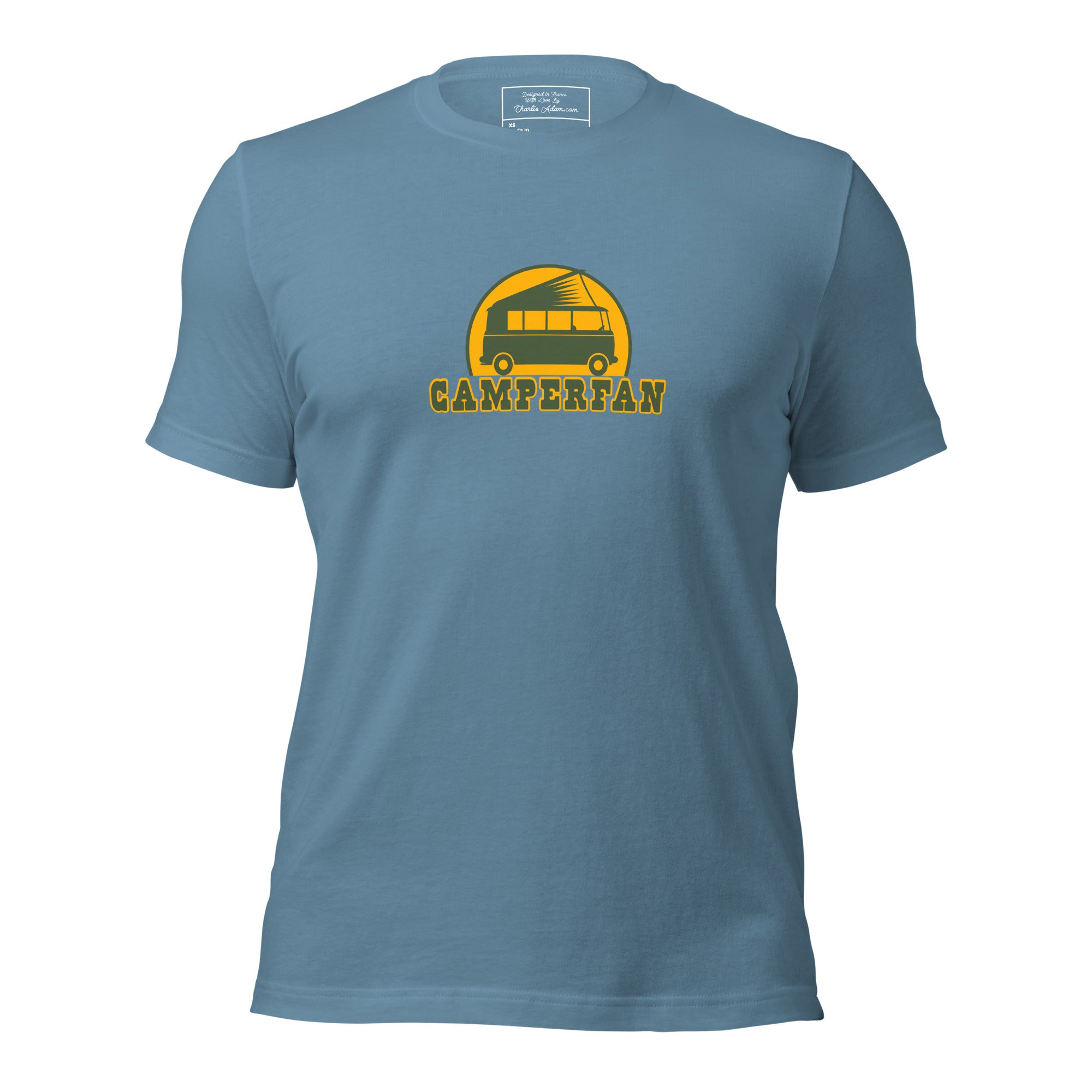 Unisex cotton t-shirt Camperfan on dark colors