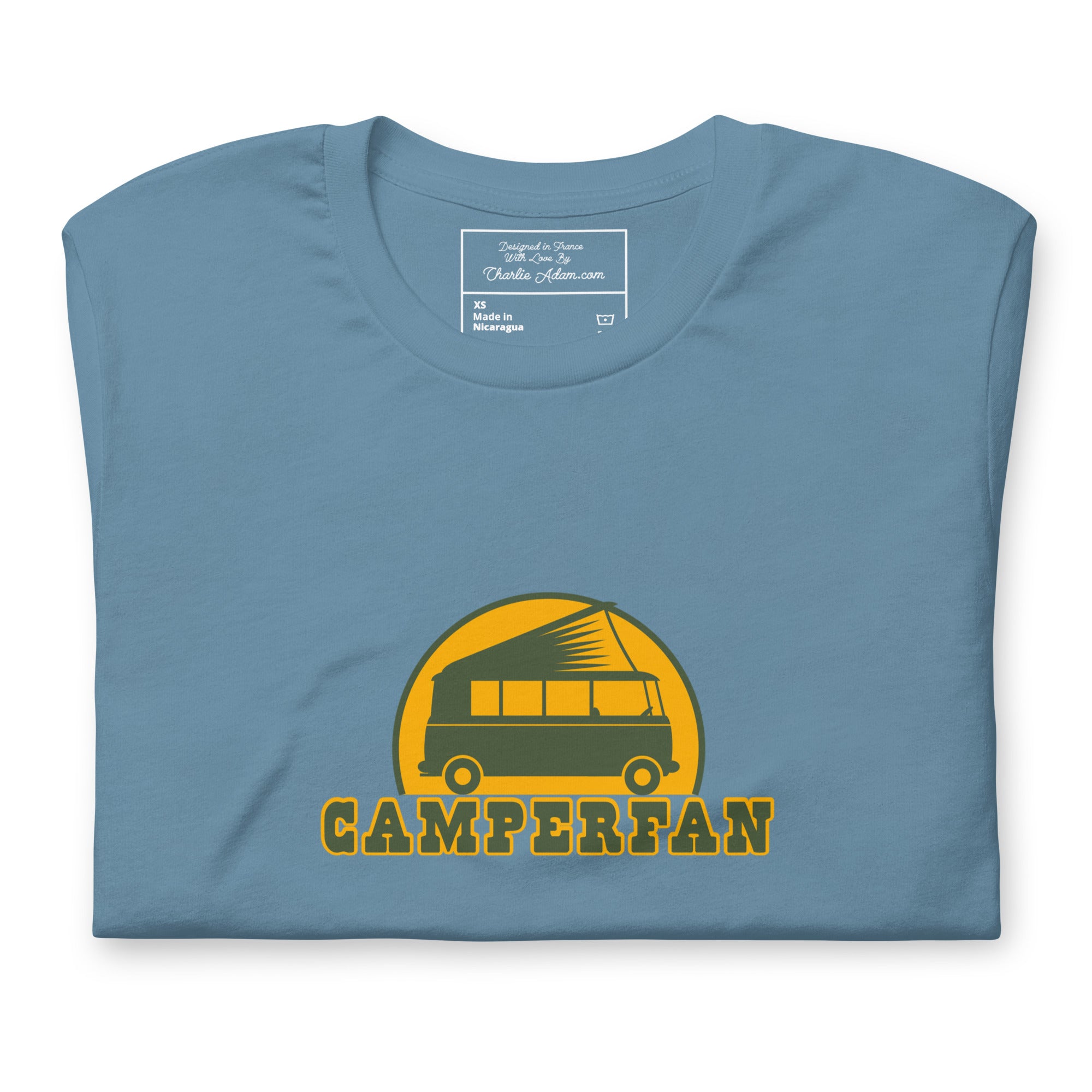 Unisex cotton t-shirt Camperfan on dark colors