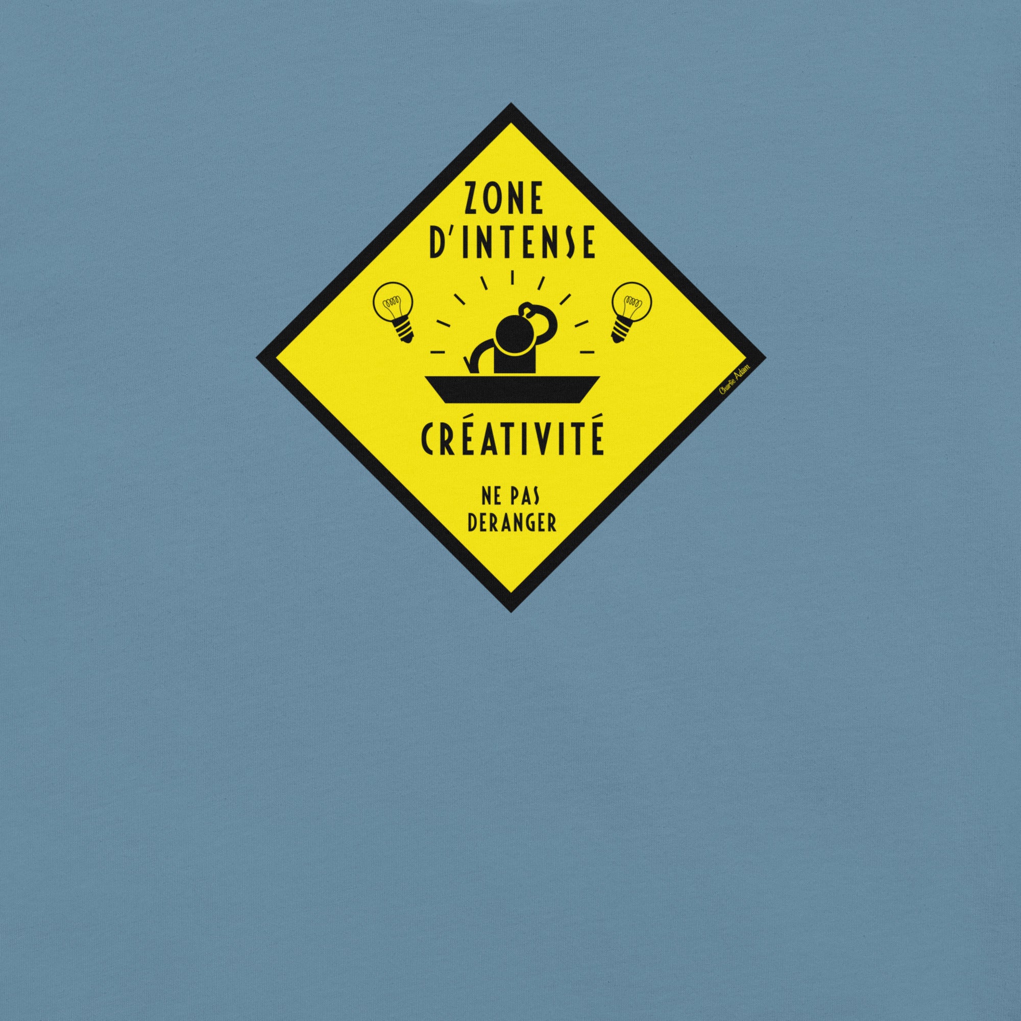 Unisex cotton t-shirt Zone d'intense créativité, Ne pas déranger on dark colors