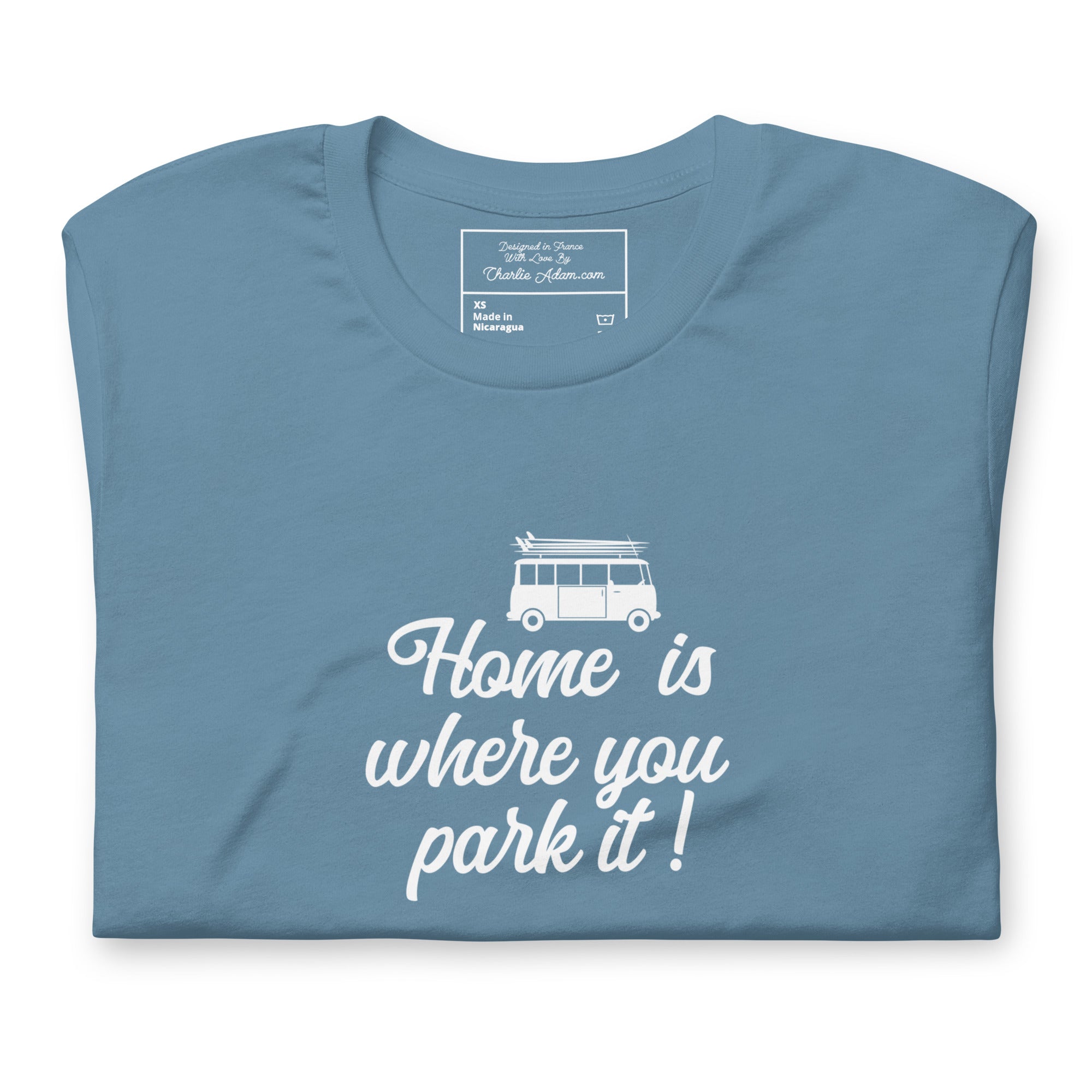 T-shirt en coton unisexe White Surf Combi sur couleurs foncées