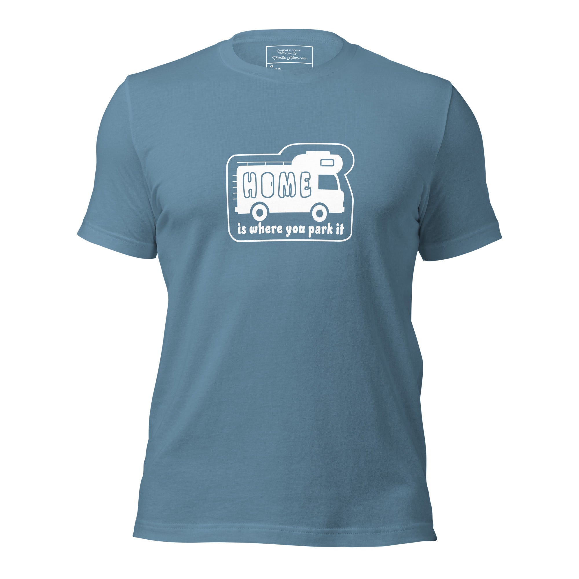 Unisex cotton t-shirt Bold Camper Van on dark colors