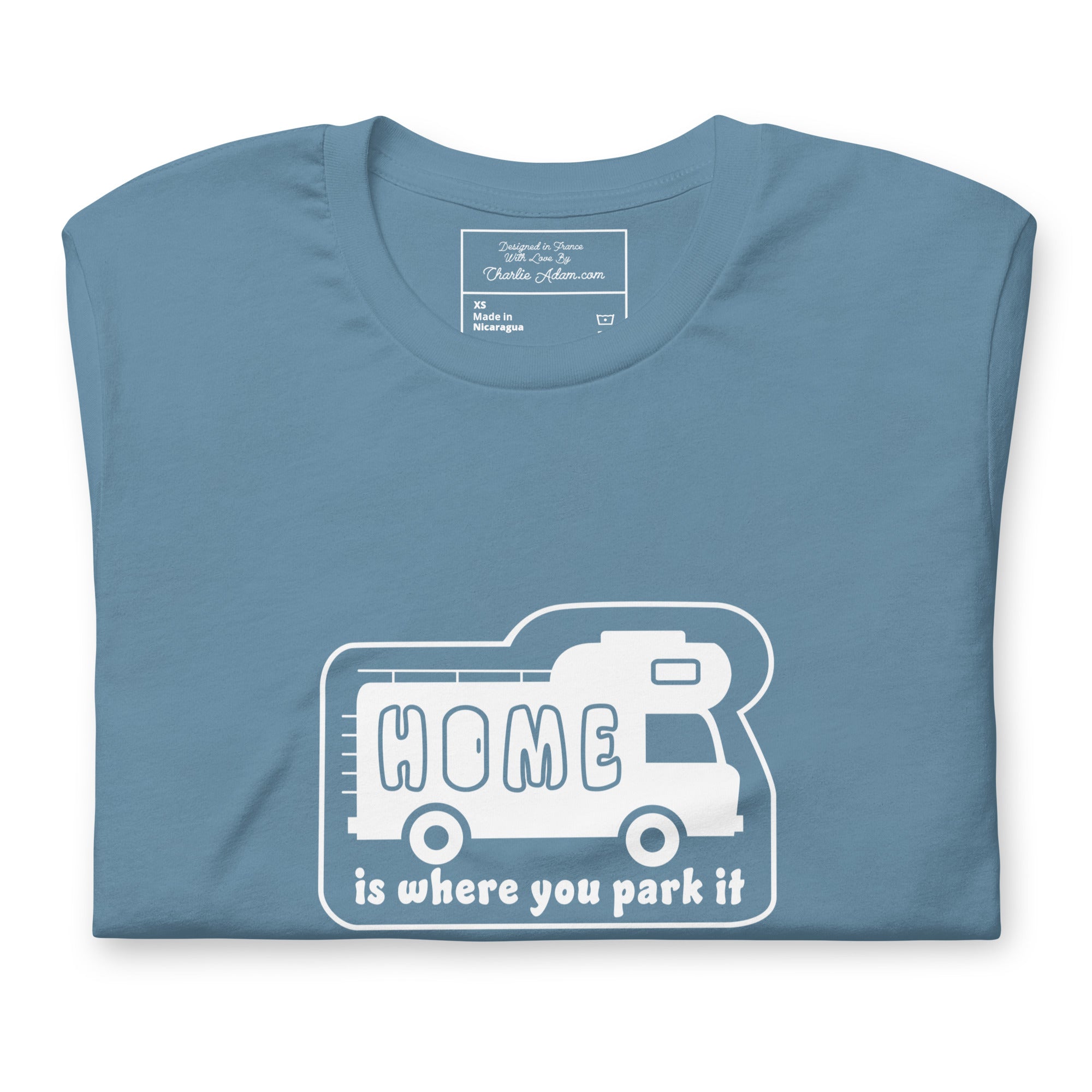 Unisex cotton t-shirt Bold Camper Van on dark colors