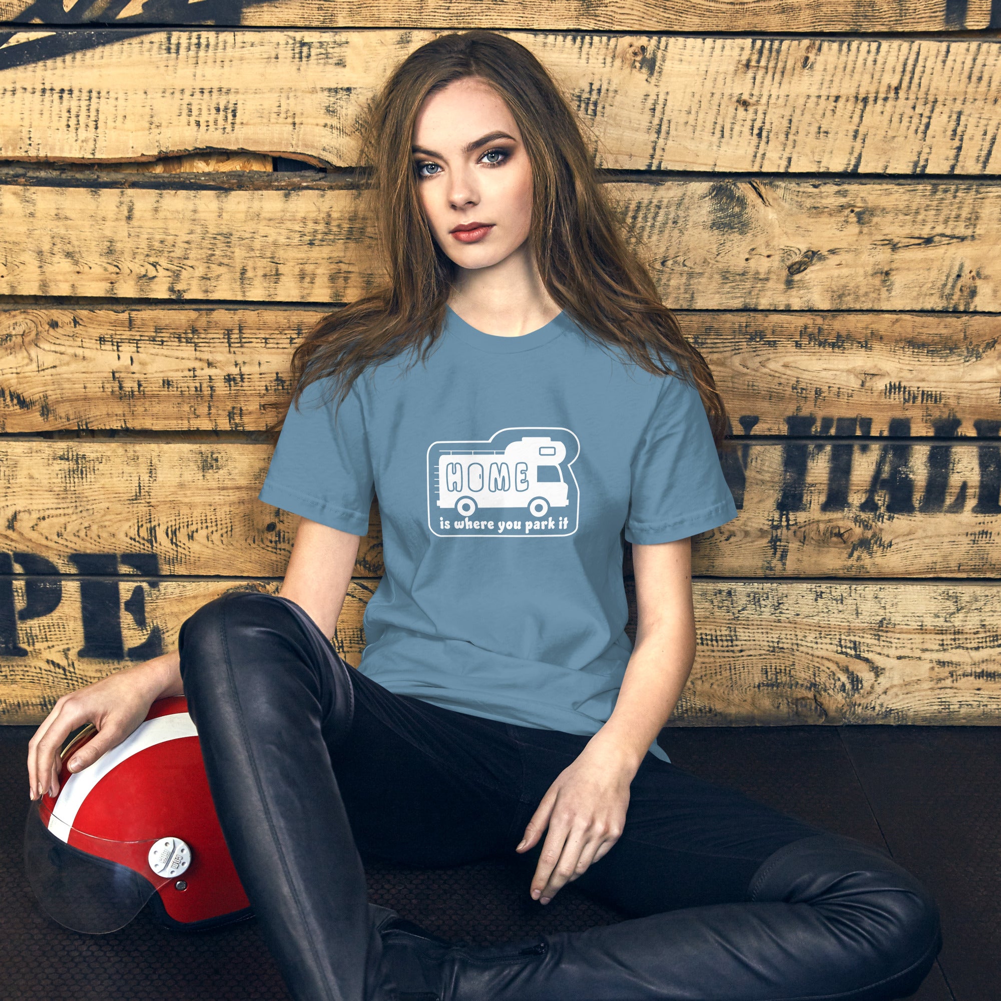 Unisex cotton t-shirt Bold Camper Van on dark colors