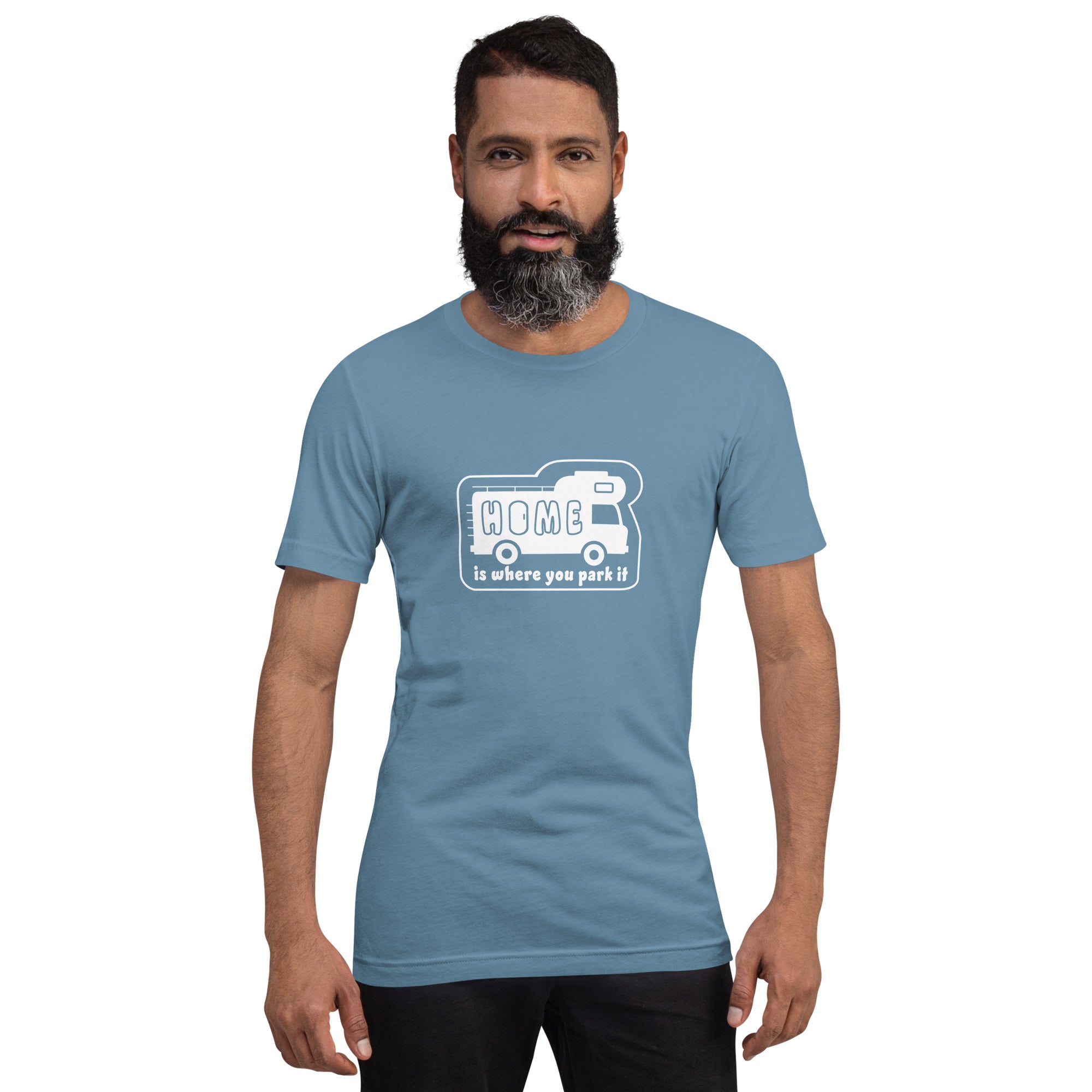 Unisex cotton t-shirt Bold Camper Van on dark colors