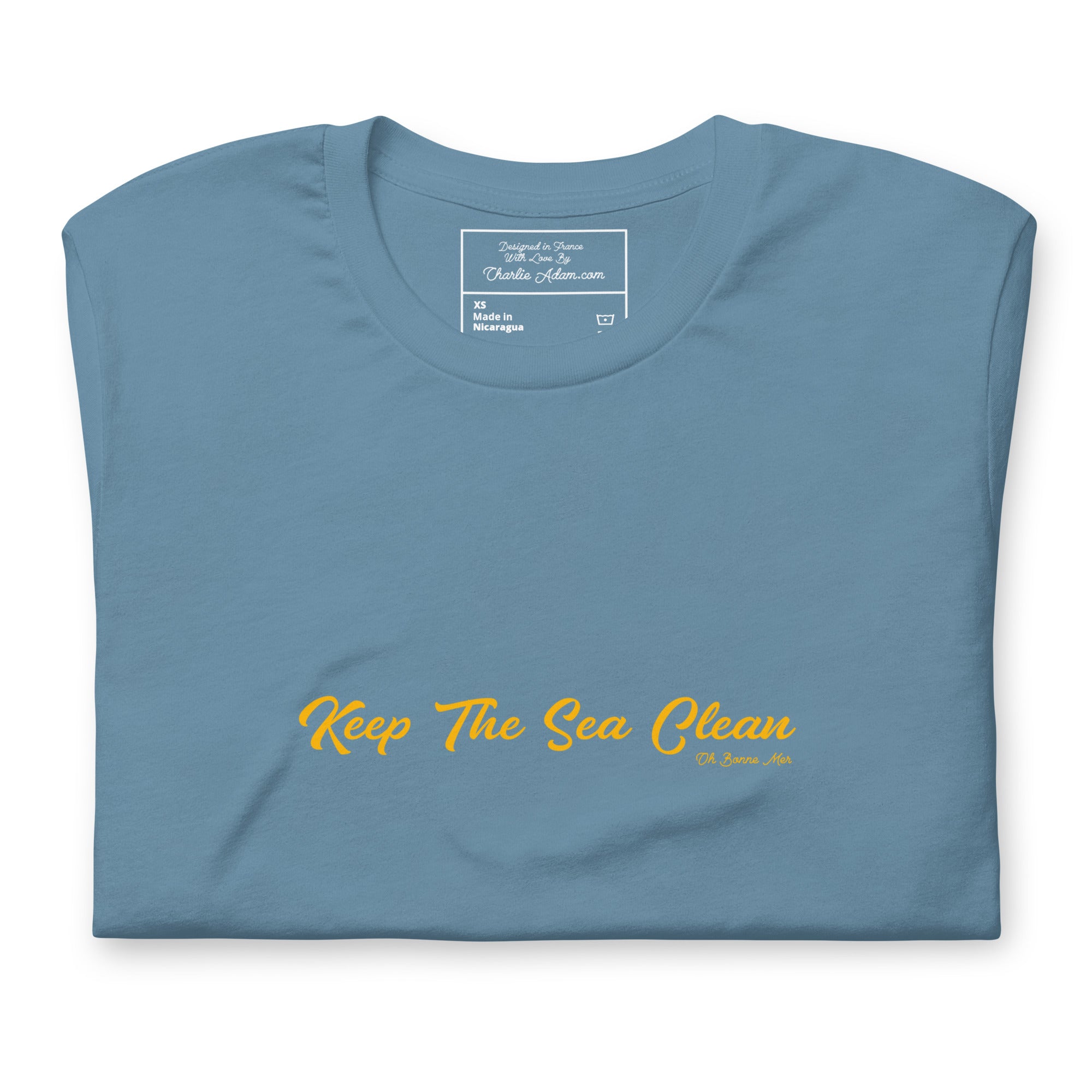 Unisex cotton t-shirt Keep The Sea Clean Gold on dark colors