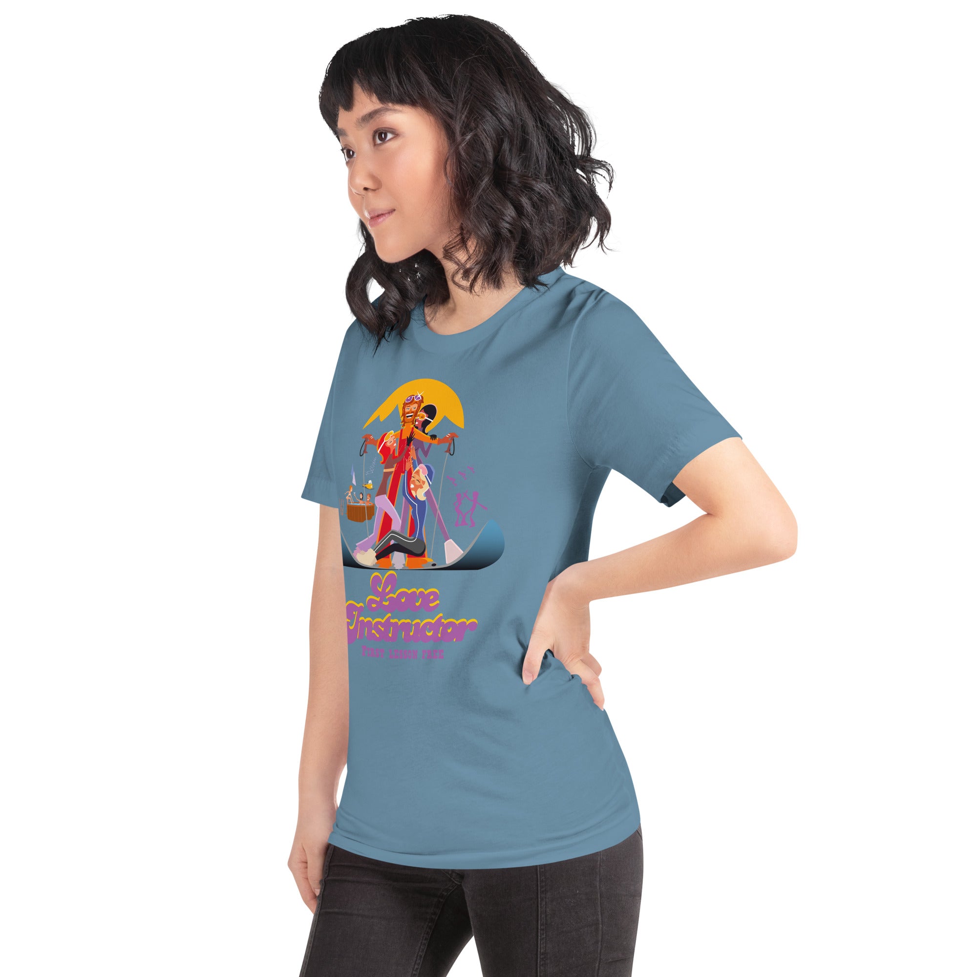 T-shirt en coton unisexe Love instructor First lesson free sur couleurs foncées
