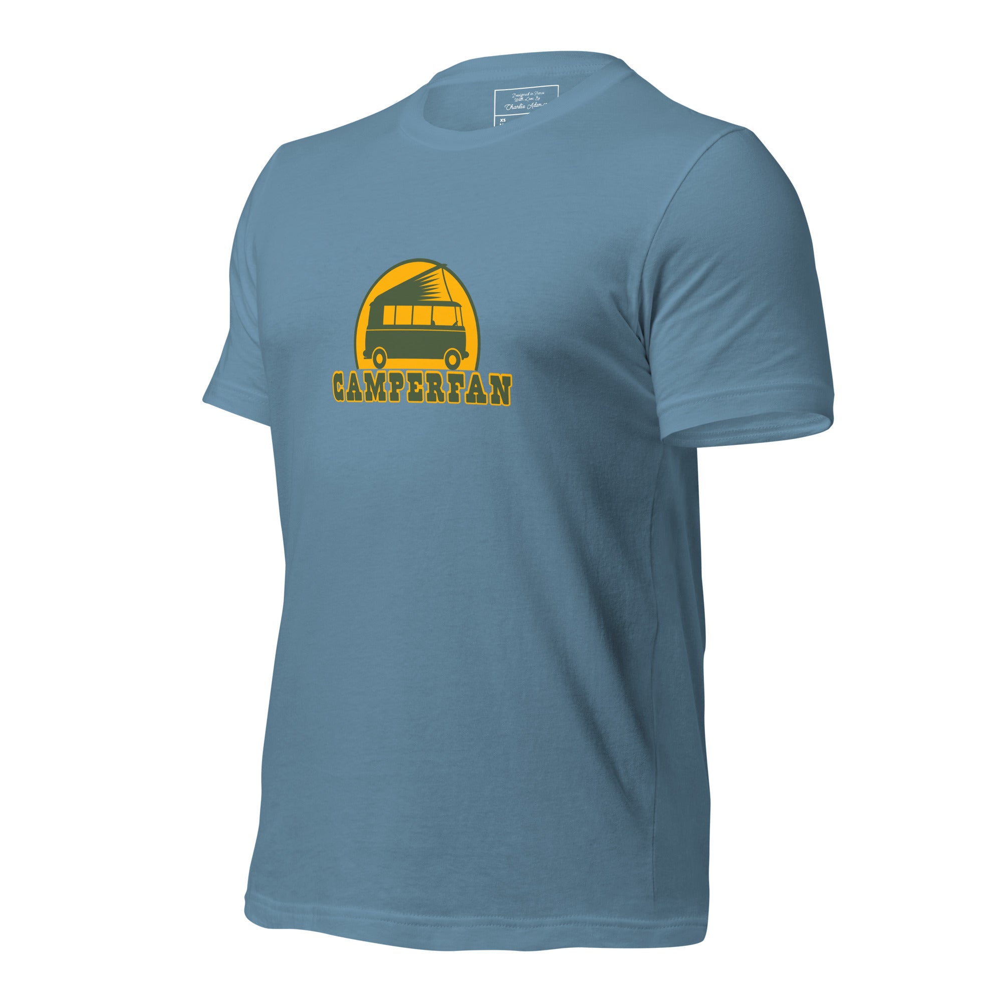 Unisex cotton t-shirt Camperfan on dark colors