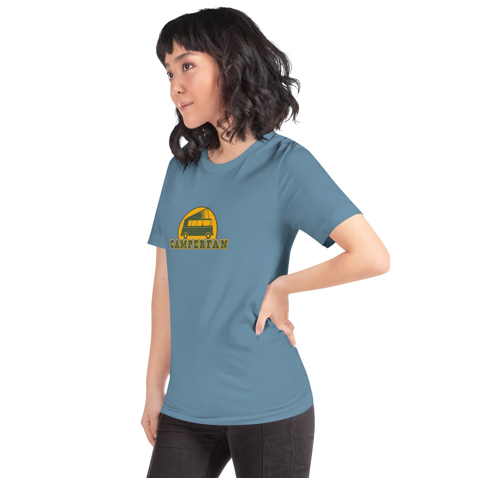 Unisex cotton t-shirt Camperfan on dark colors