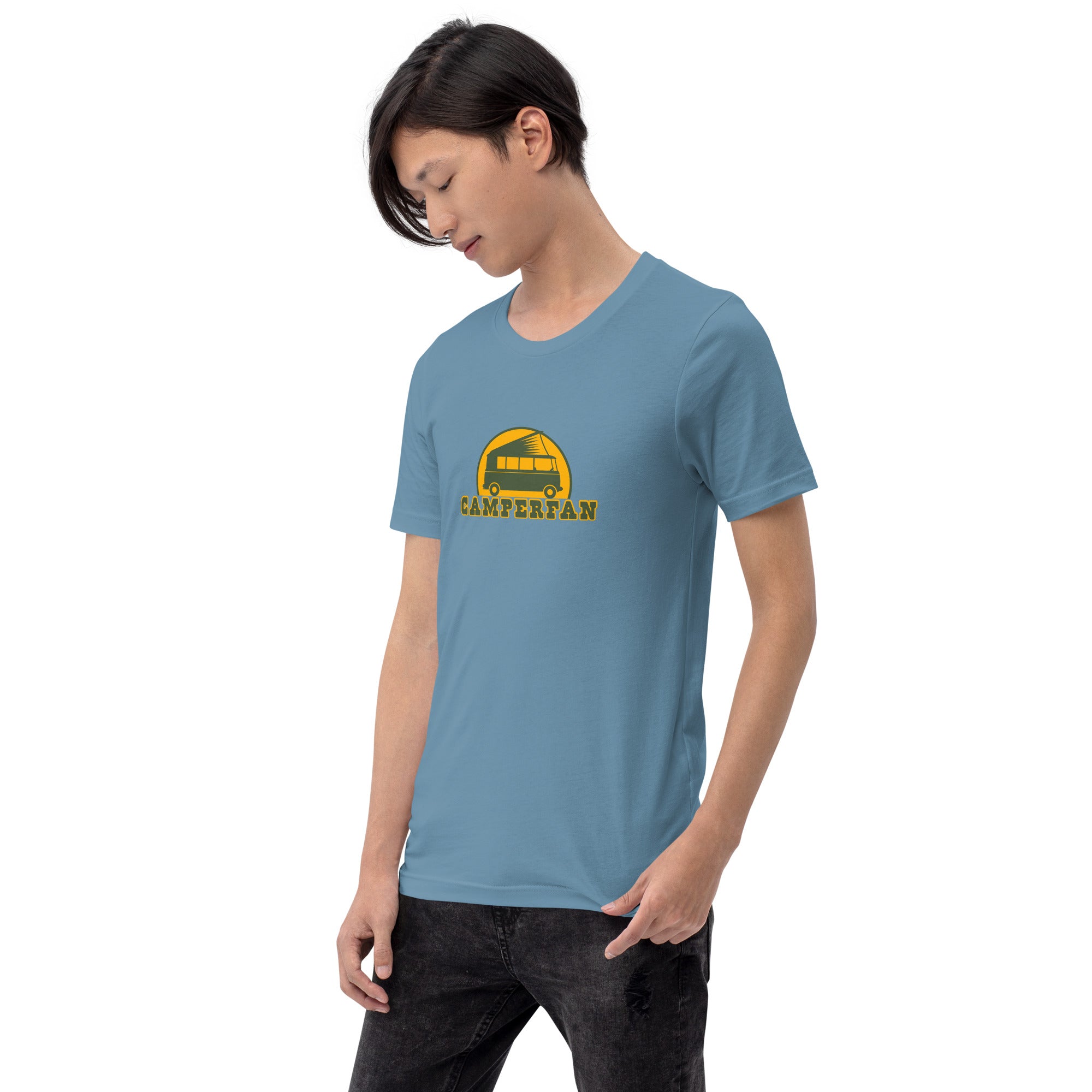 Unisex cotton t-shirt Camperfan on dark colors