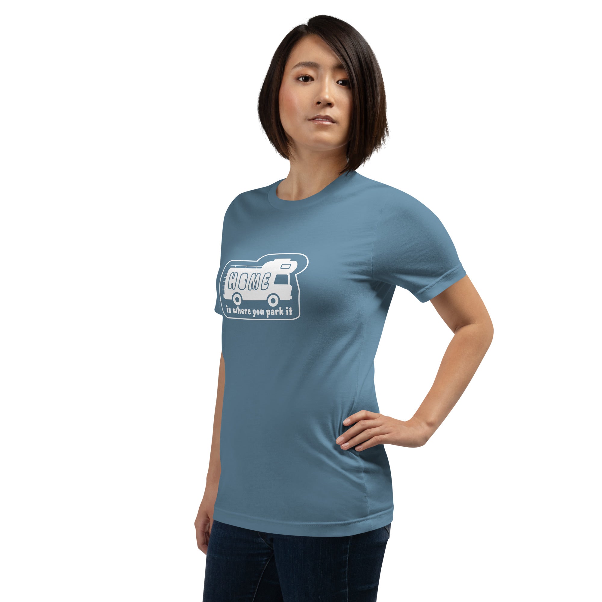 Unisex cotton t-shirt Bold Camper Van on dark colors