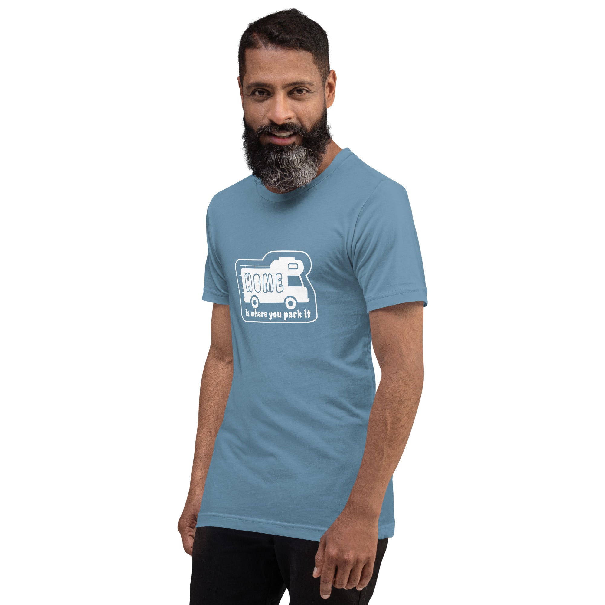Unisex cotton t-shirt Bold Camper Van on dark colors