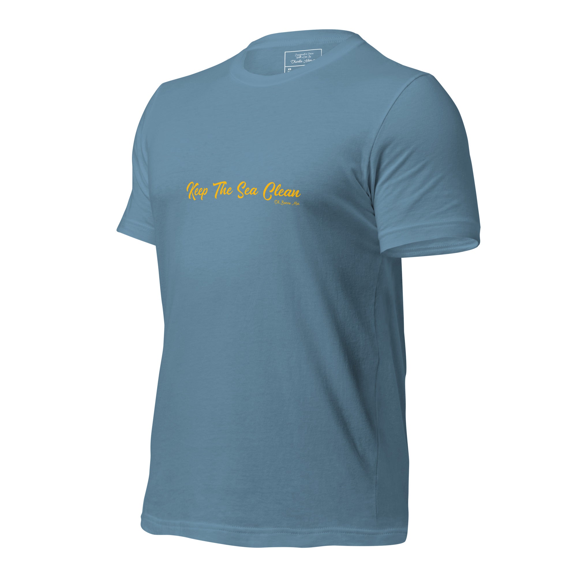 Unisex cotton t-shirt Keep The Sea Clean Gold on dark colors