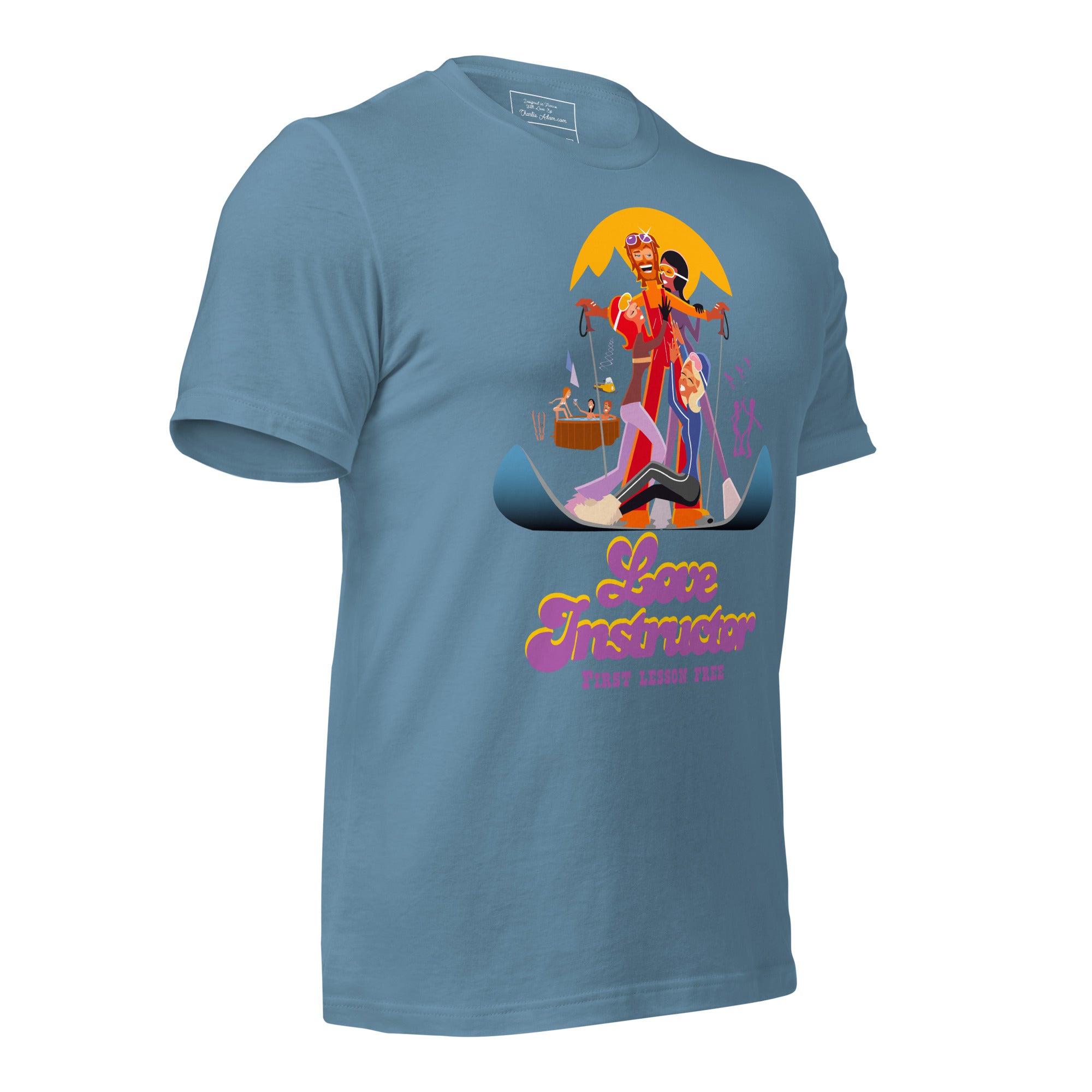 T-shirt en coton unisexe Love instructor First lesson free sur couleurs foncées