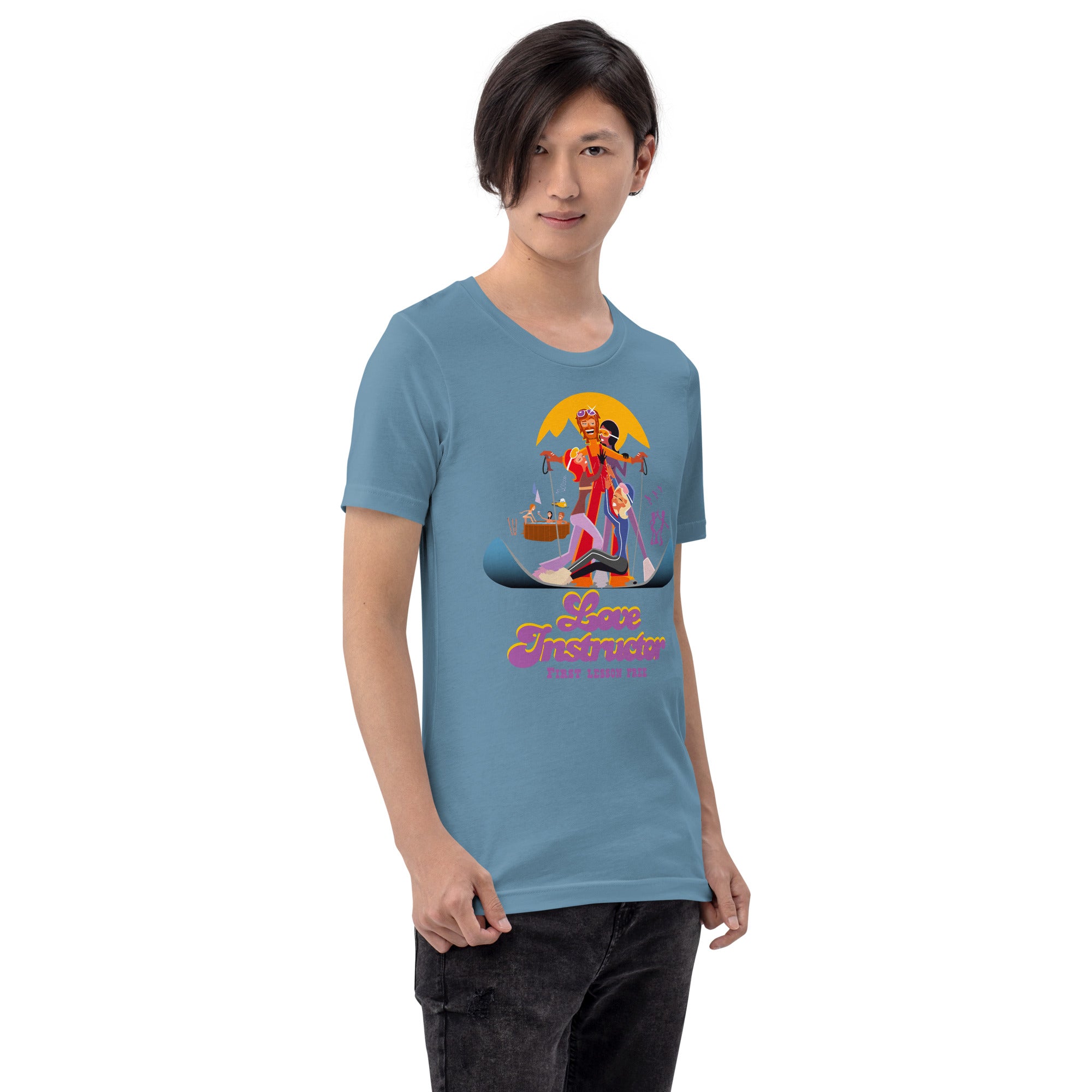 T-shirt en coton unisexe Love instructor First lesson free sur couleurs foncées