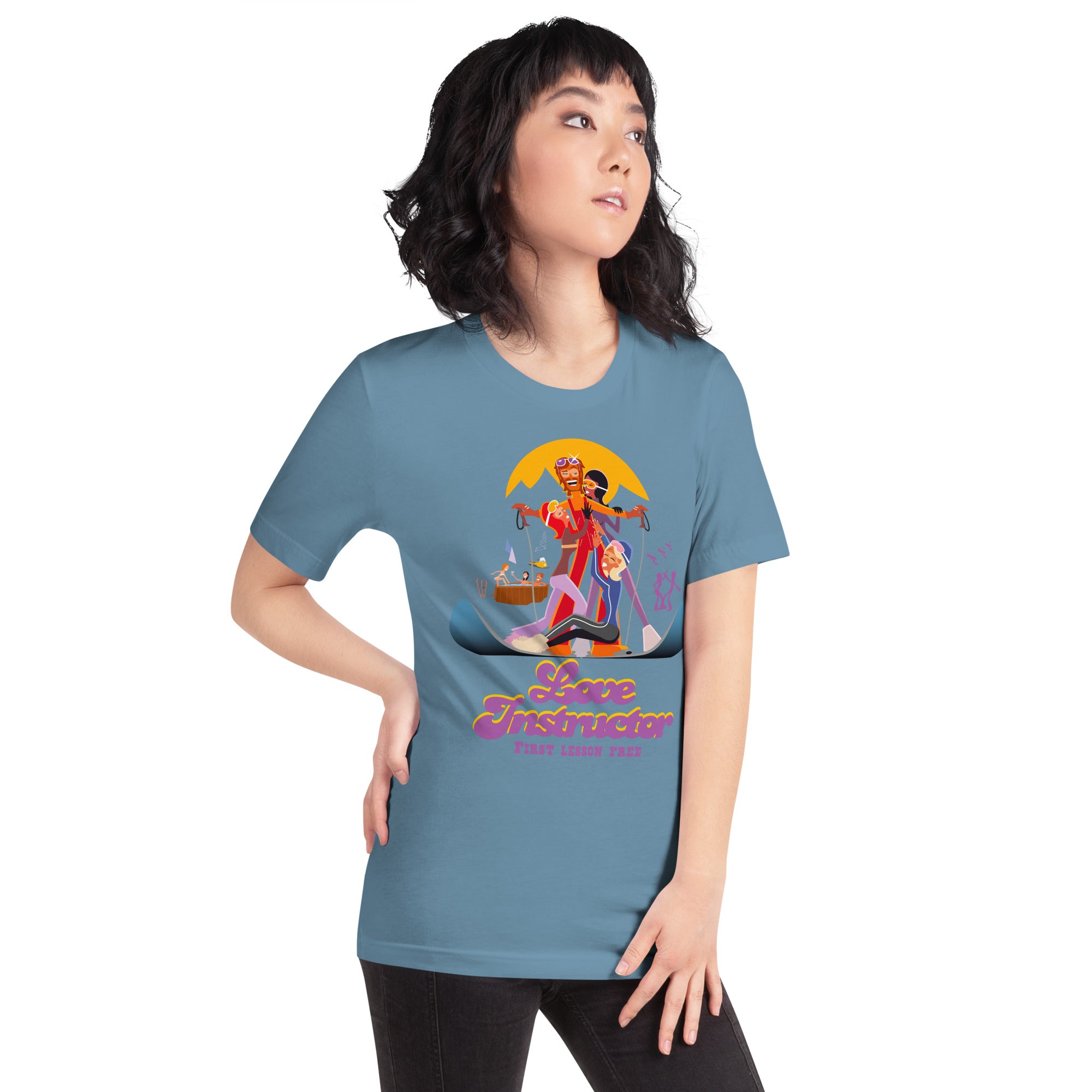 T-shirt en coton unisexe Love instructor First lesson free sur couleurs foncées
