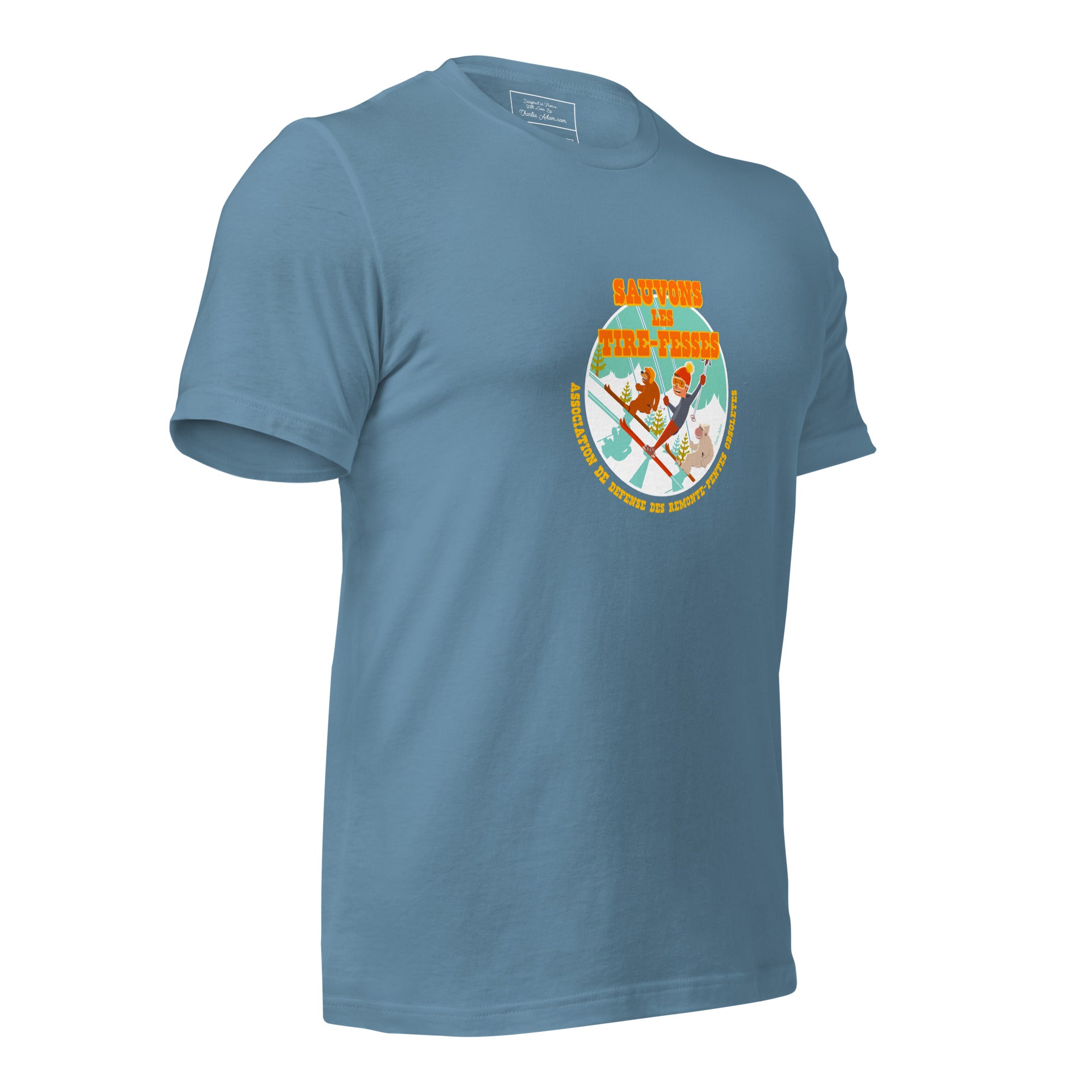 T-shirt en coton unisexe Sauvons les Tires-fesses sur couleurs foncées