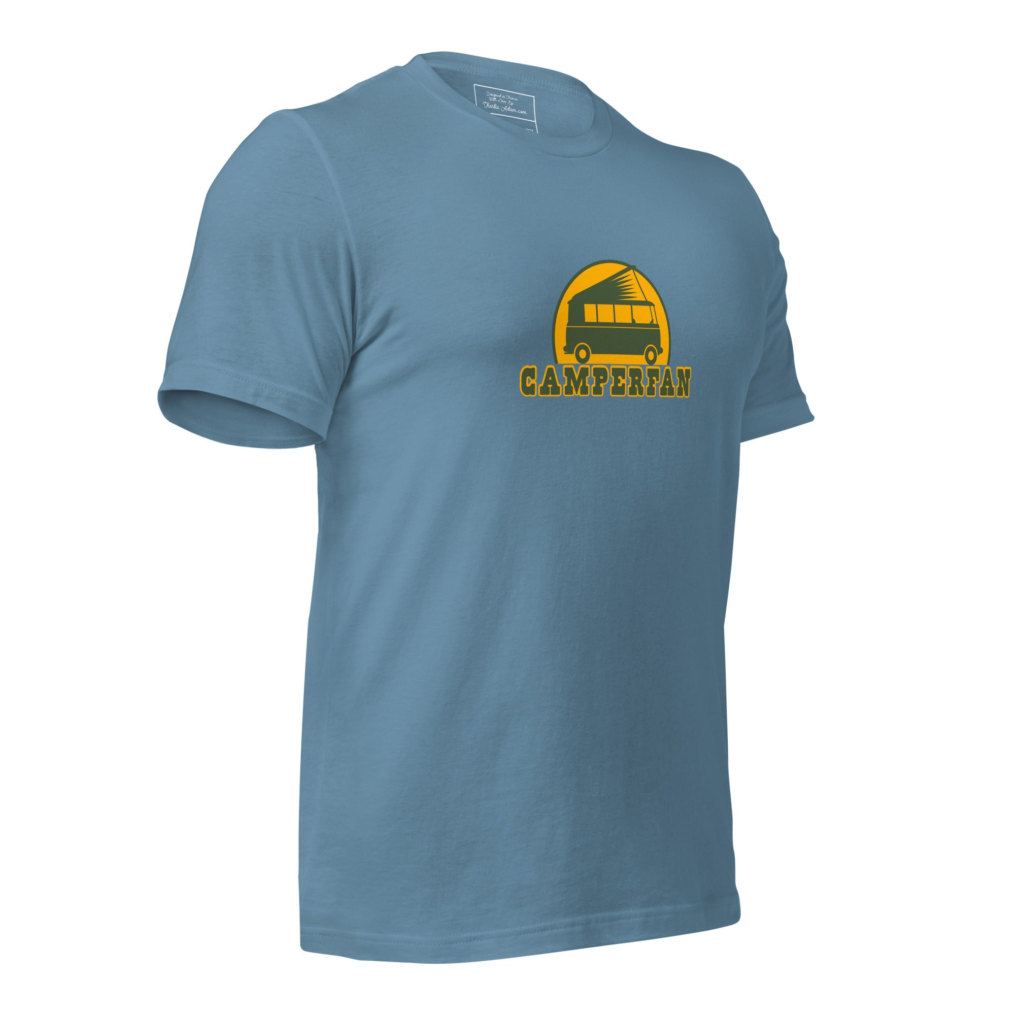 Unisex cotton t-shirt Camperfan on dark colors