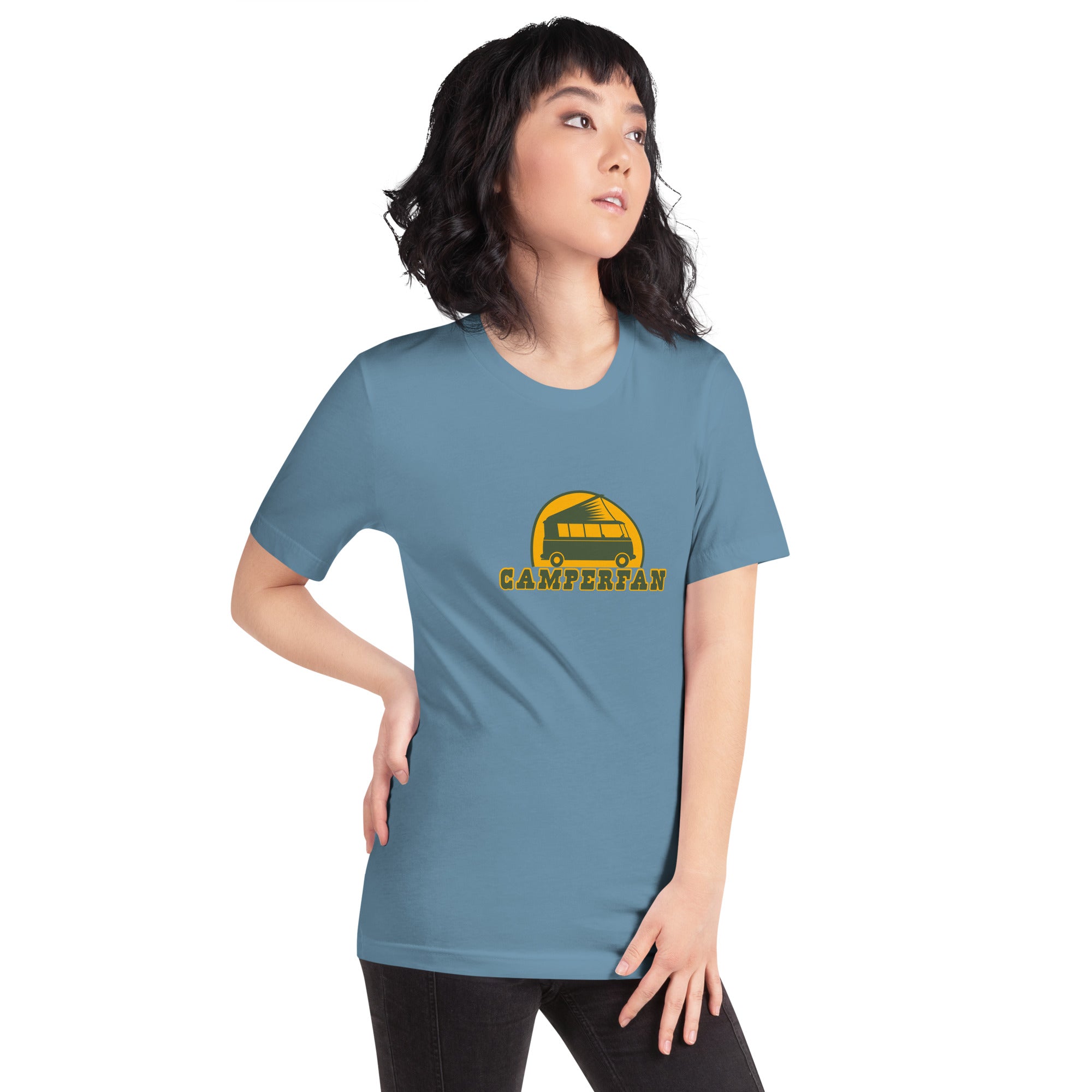 Unisex cotton t-shirt Camperfan on dark colors