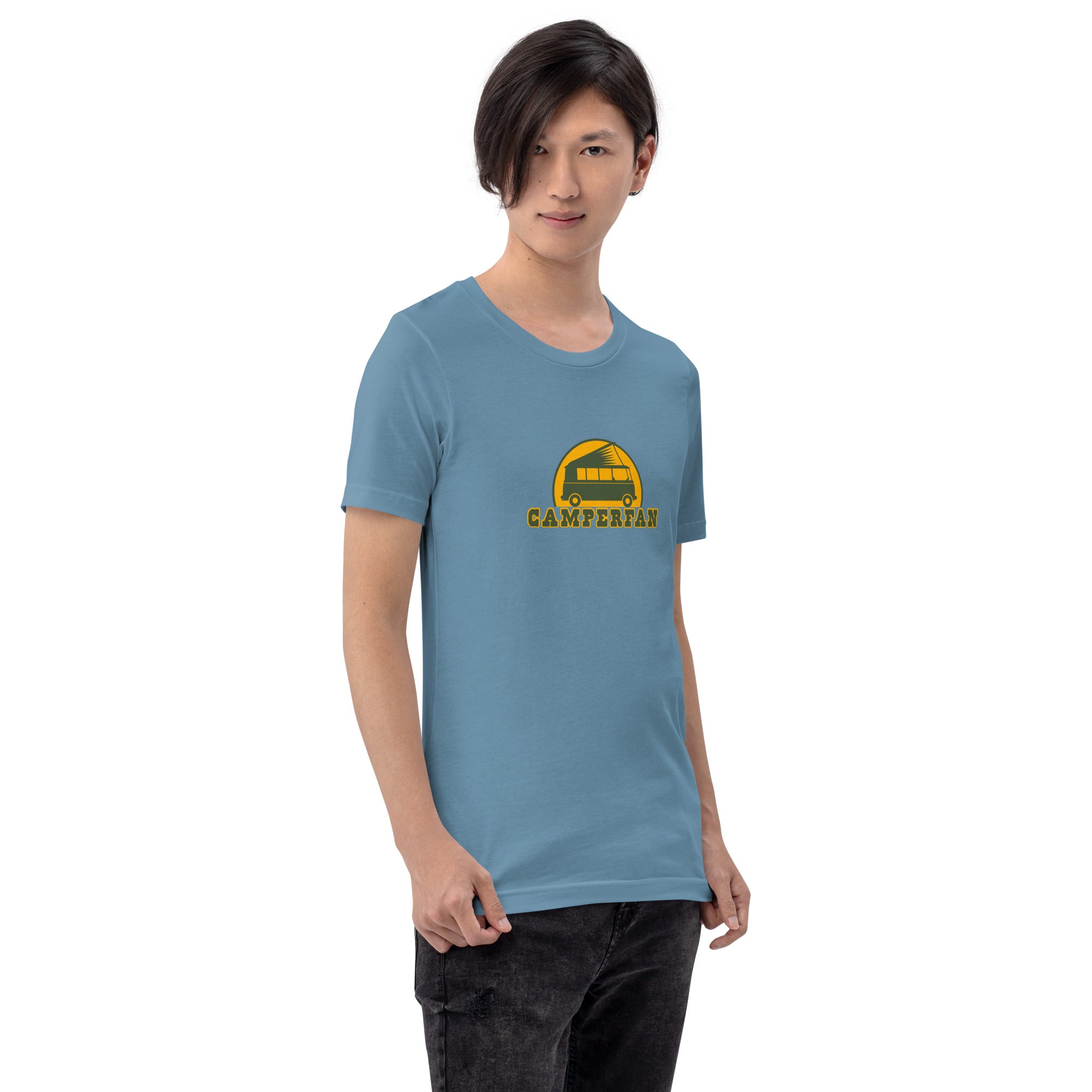 Unisex cotton t-shirt Camperfan on dark colors