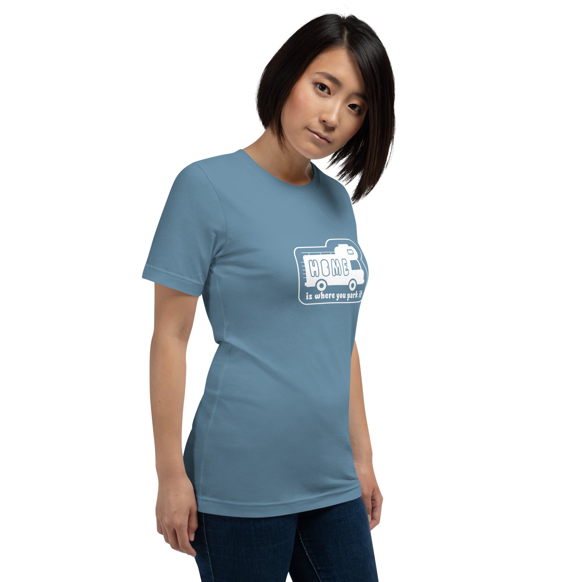 Unisex cotton t-shirt Bold Camper Van on dark colors