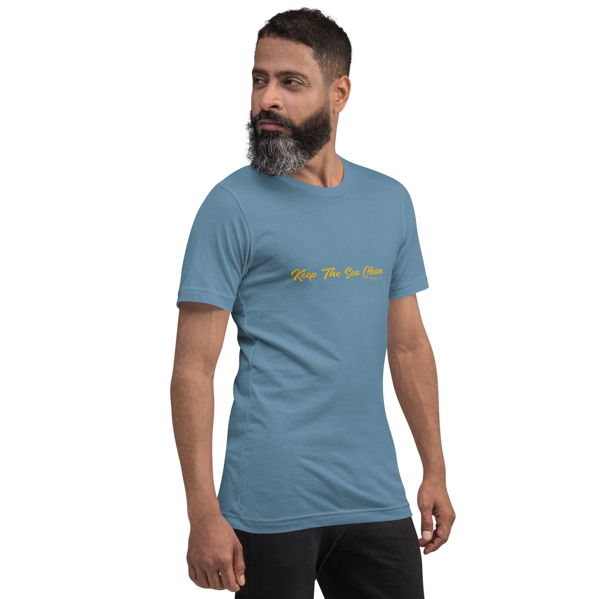 Unisex cotton t-shirt Keep The Sea Clean Gold on dark colors