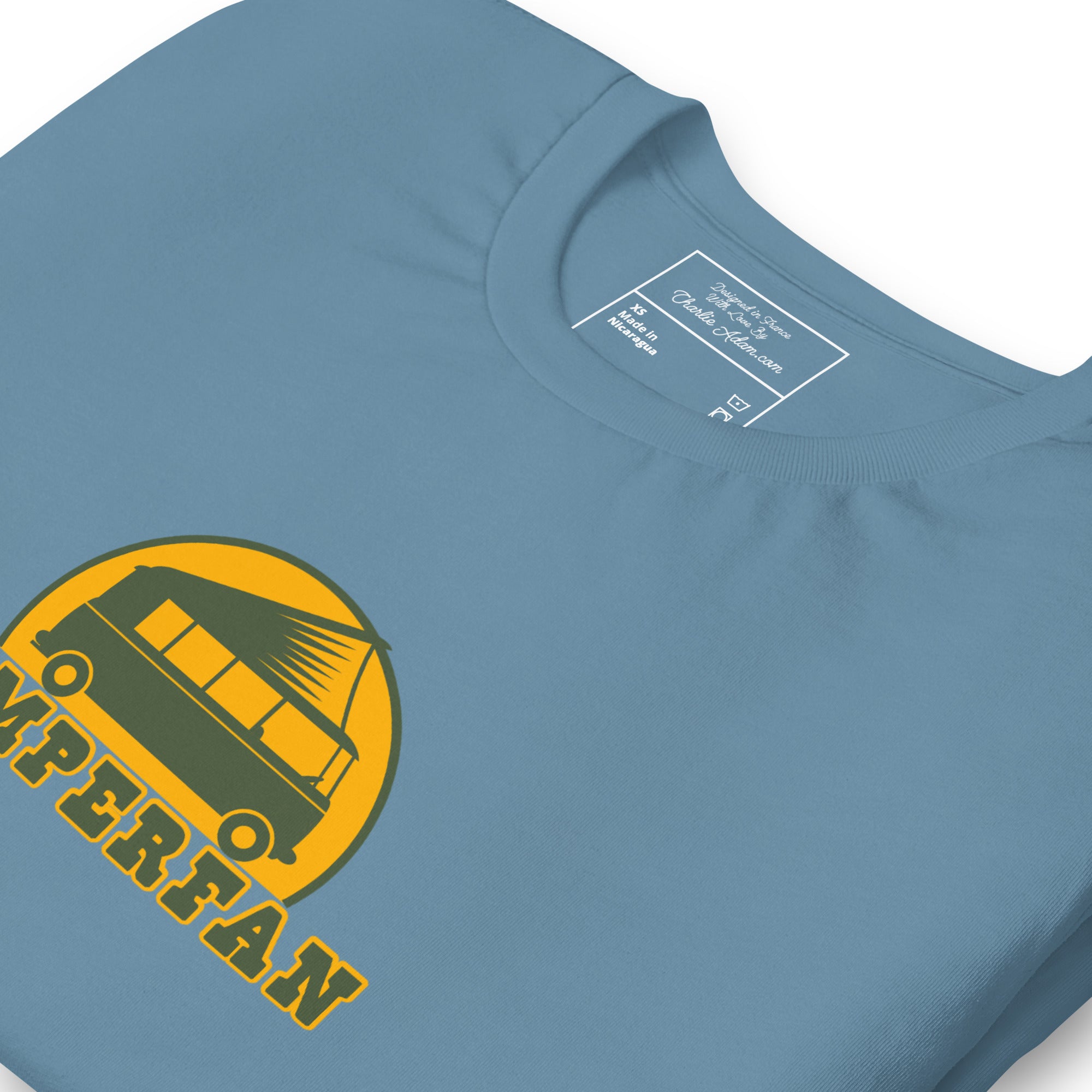 Unisex cotton t-shirt Camperfan on dark colors