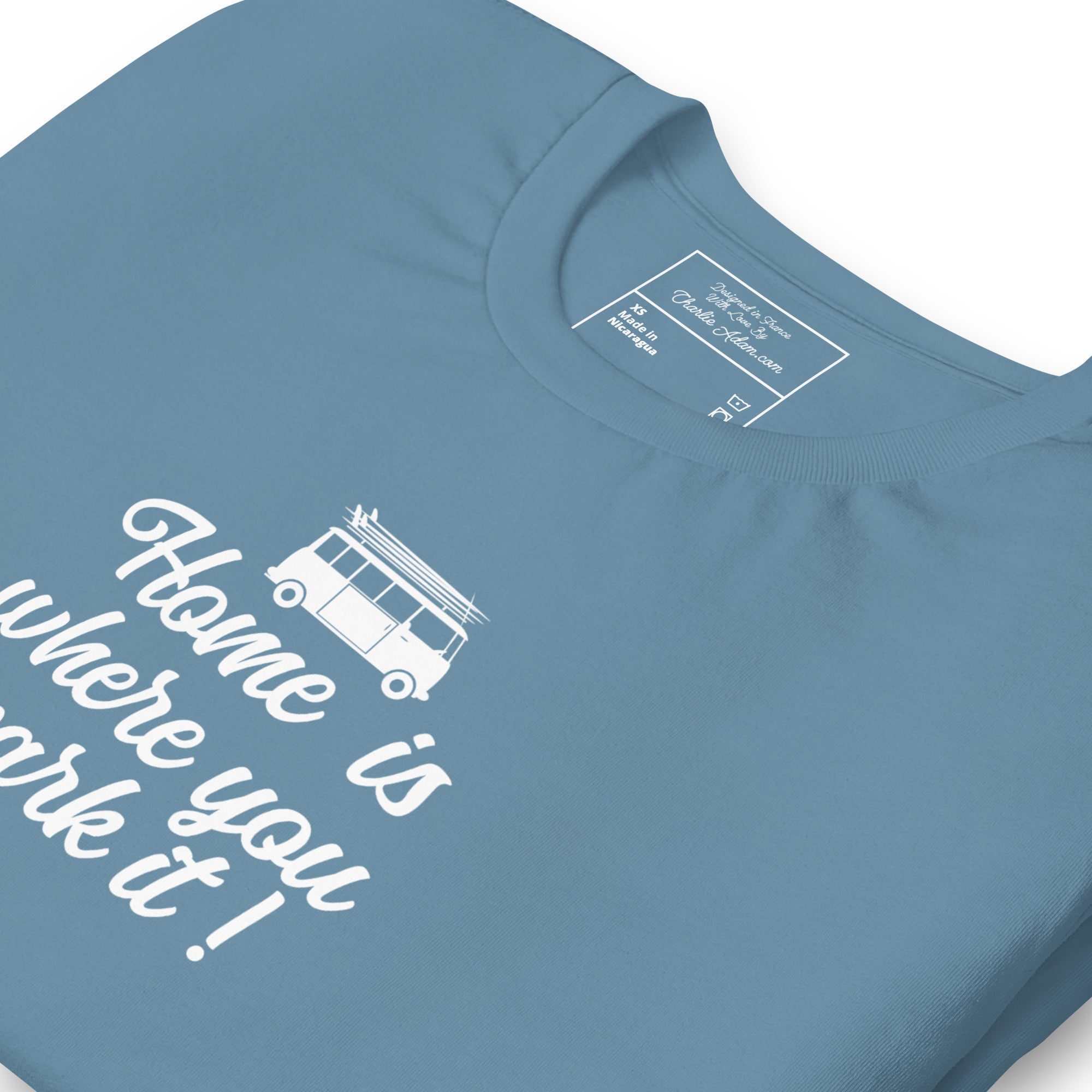 T-shirt en coton unisexe White Surf Combi sur couleurs foncées