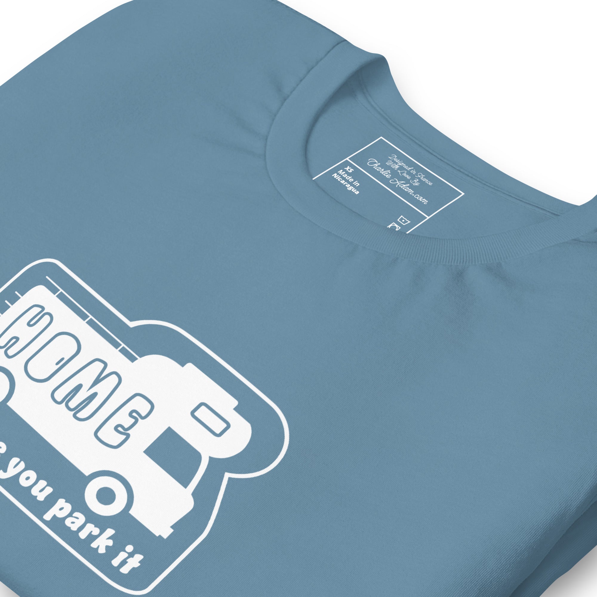Unisex cotton t-shirt Bold Camper Van on dark colors