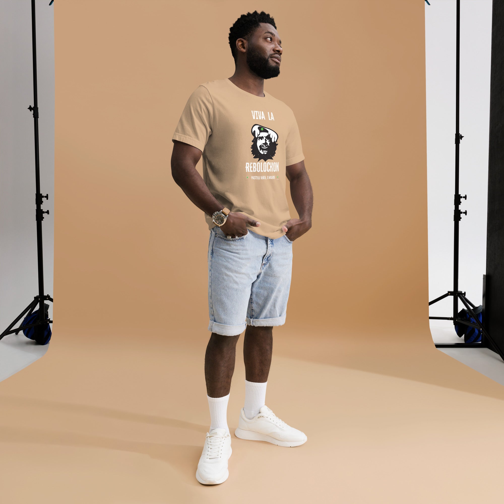 T-shirt en coton unisexe Viva la Rebolochon sur couleurs vives