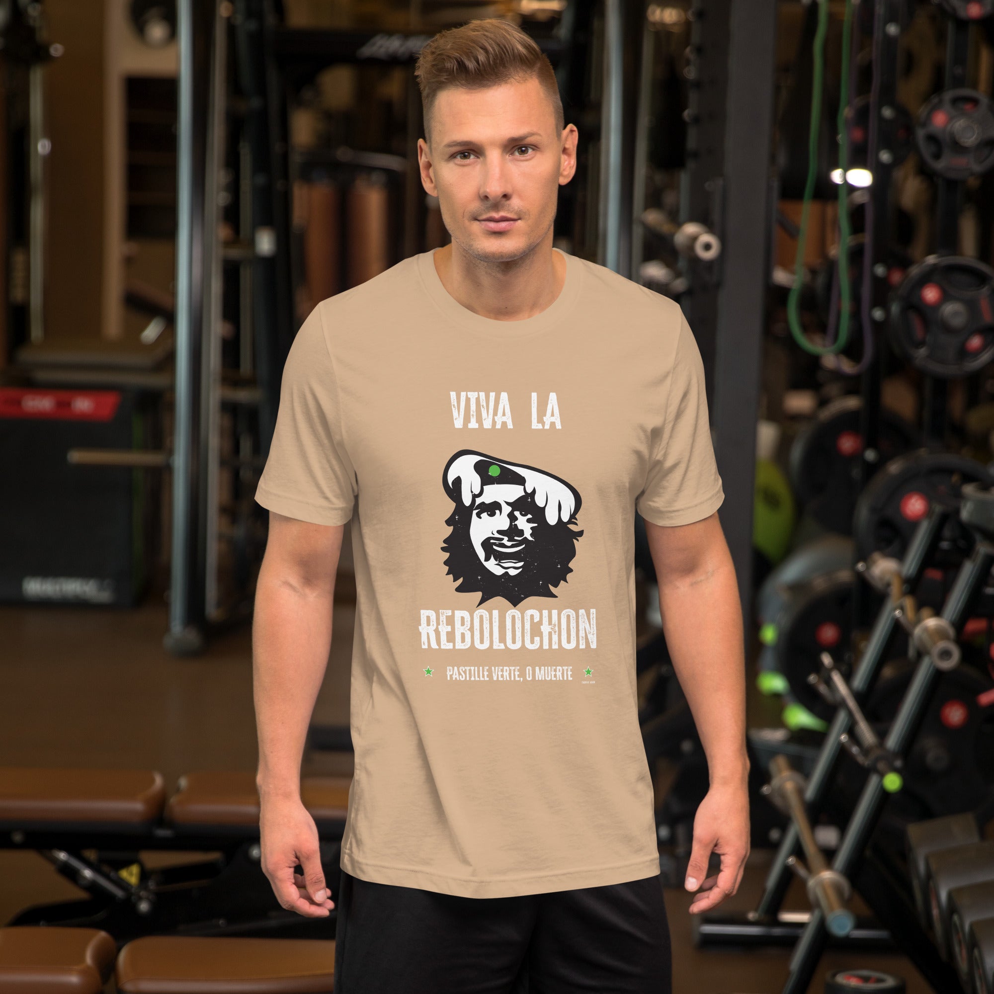 T-shirt en coton unisexe Viva la Rebolochon sur couleurs vives