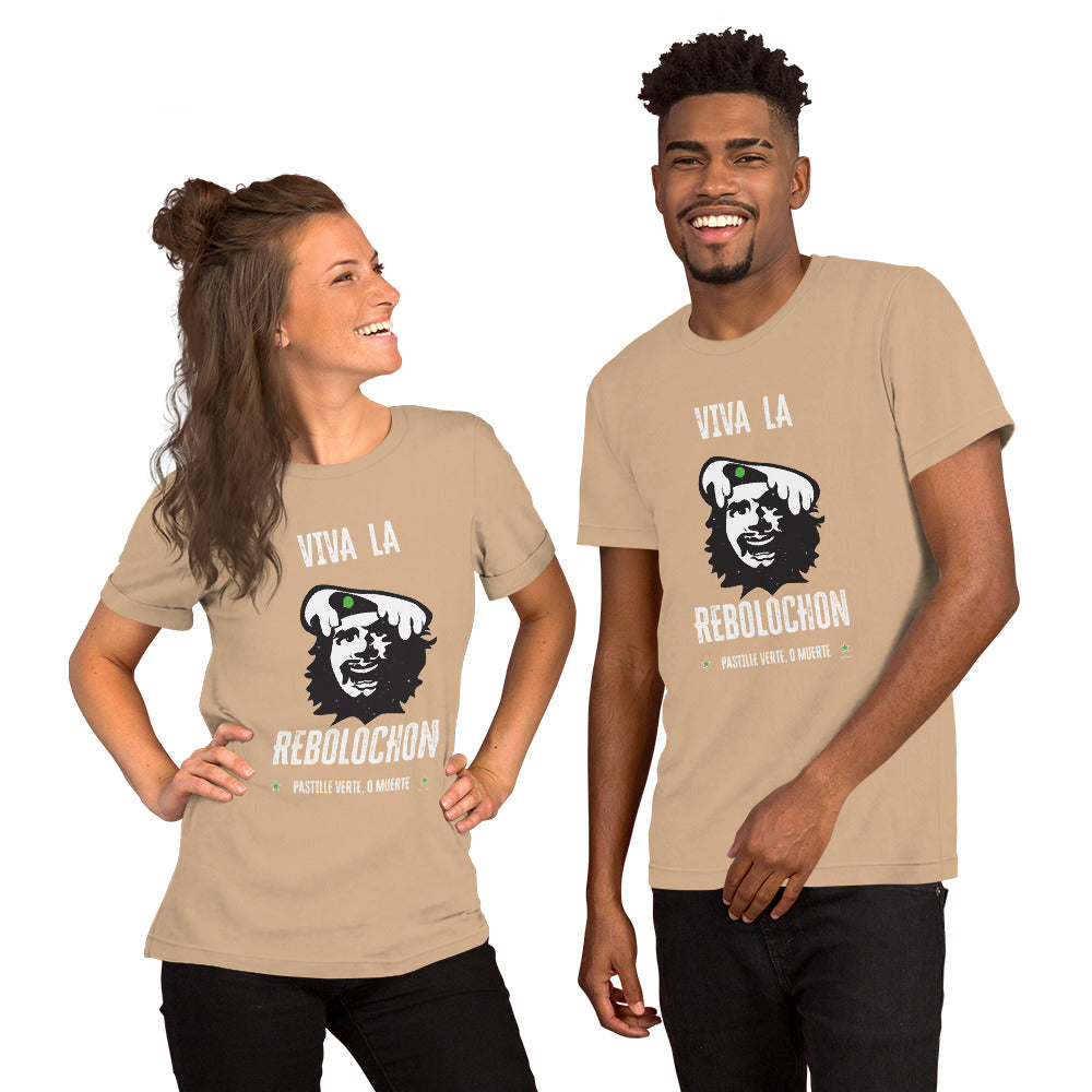 T-shirt en coton unisexe Viva la Rebolochon sur couleurs vives