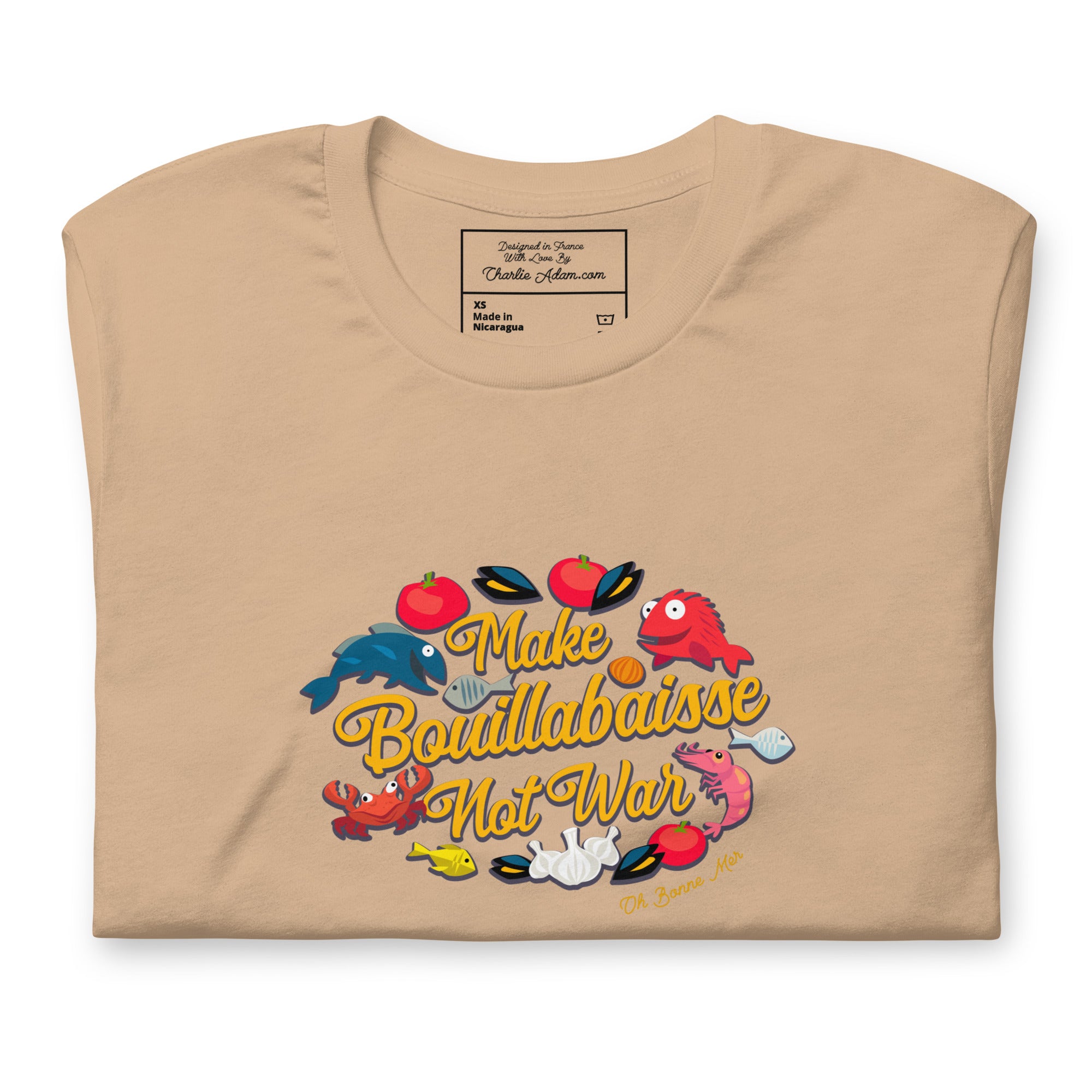 T-shirt en coton unisexe Make Bouillabaisse Not War