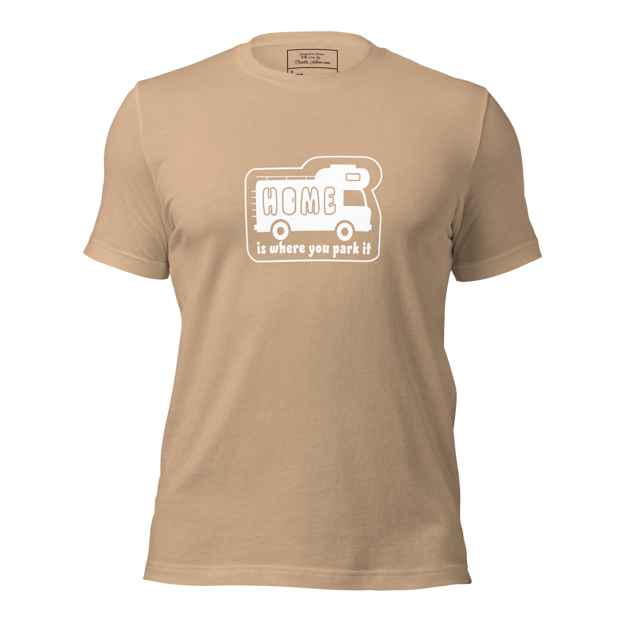 Unisex cotton t-shirt Bold Camper Van on bright colors