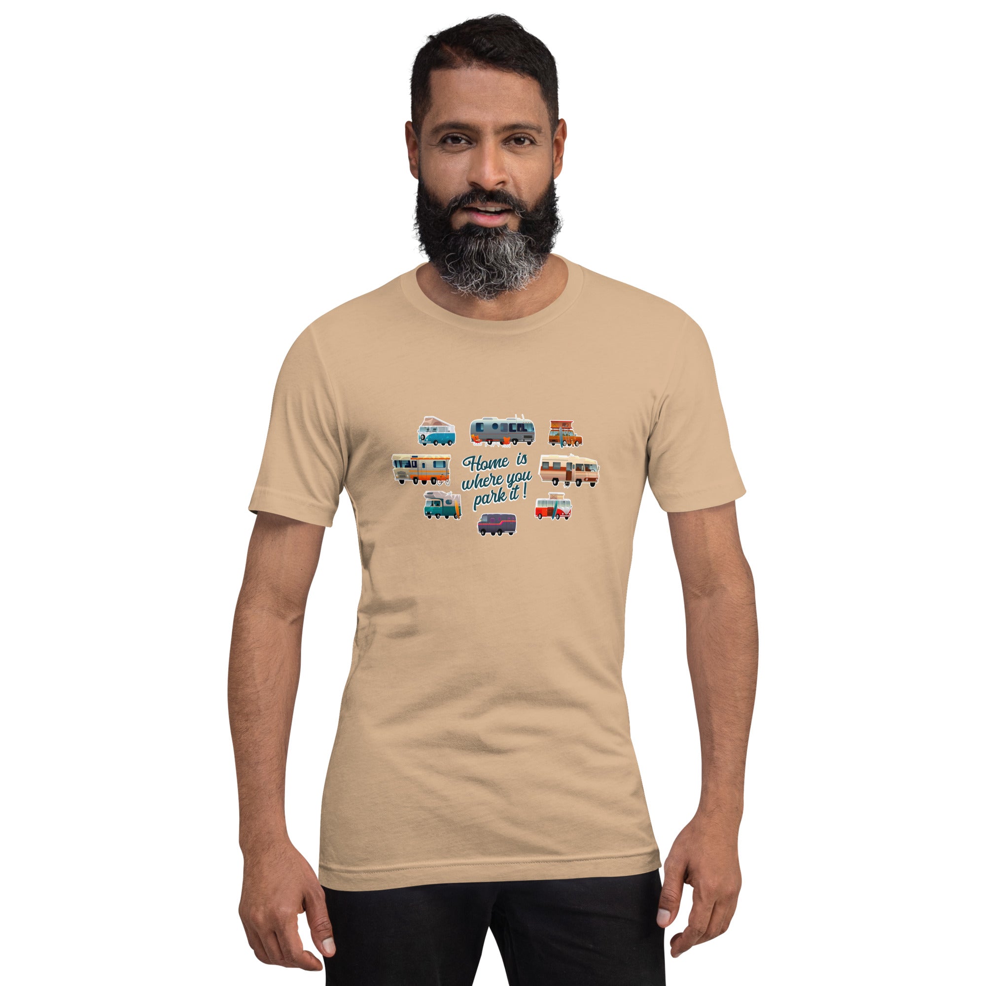 T-shirt en coton unisexe Square Vintage Campers sur couleurs vives