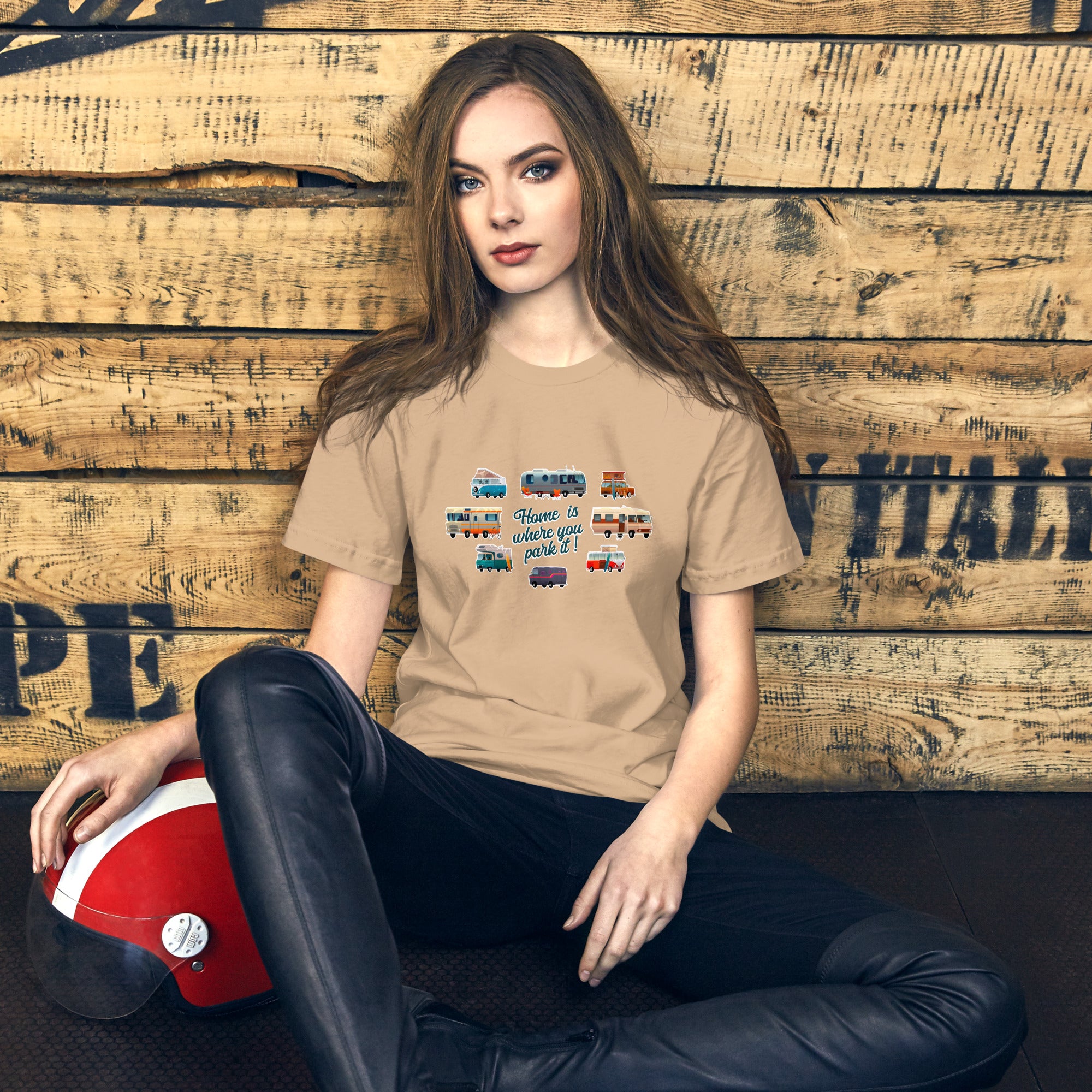 T-shirt en coton unisexe Square Vintage Campers sur couleurs vives